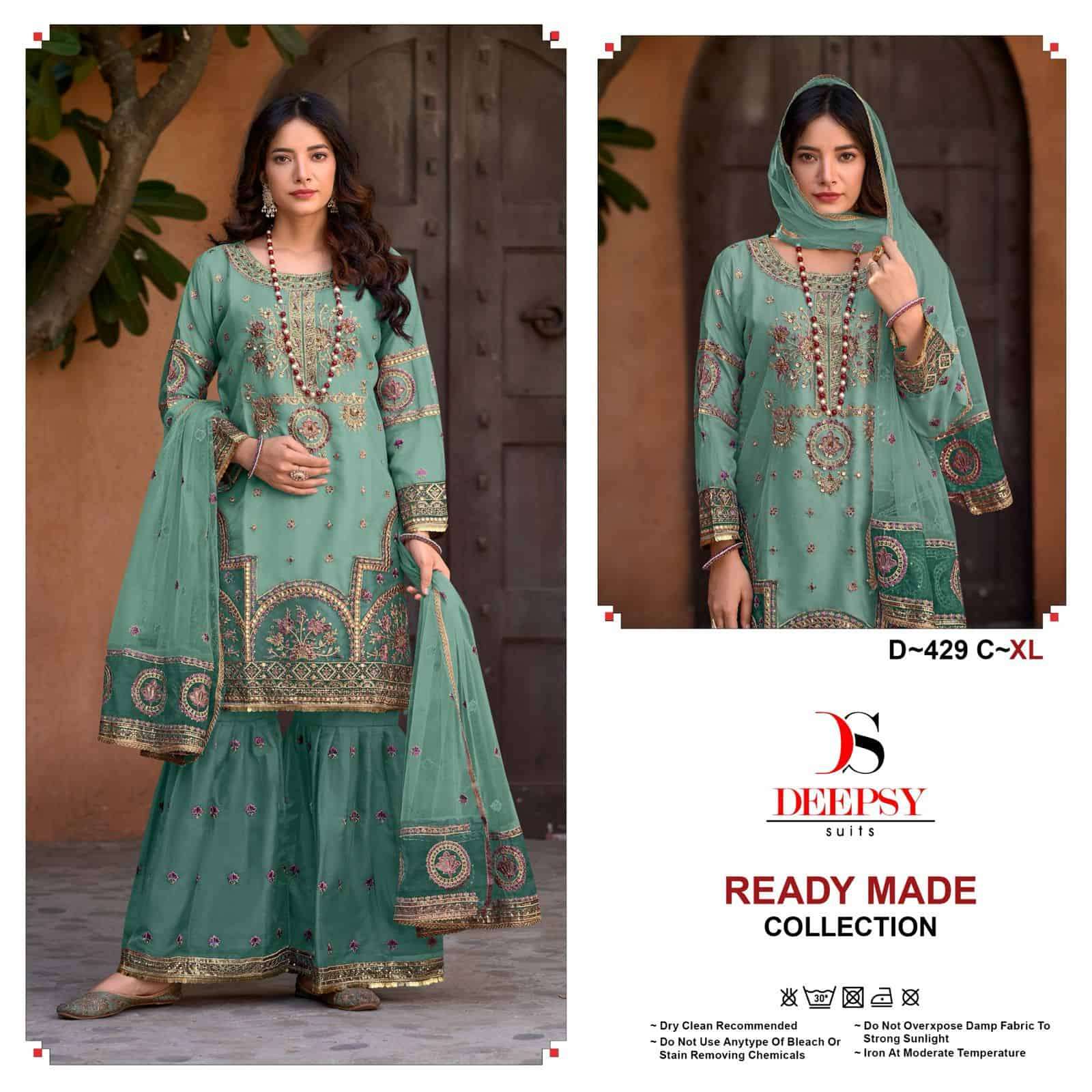 Deepsy Pakistani Organza Festive Readymade Suit view 3