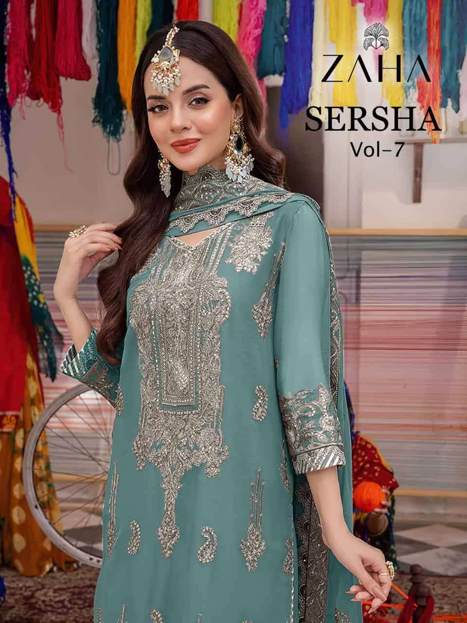 Zaha Sersha Vol 7 10290 Colors Georgette Fancy Salwar Kameez Limited Edition view 13
