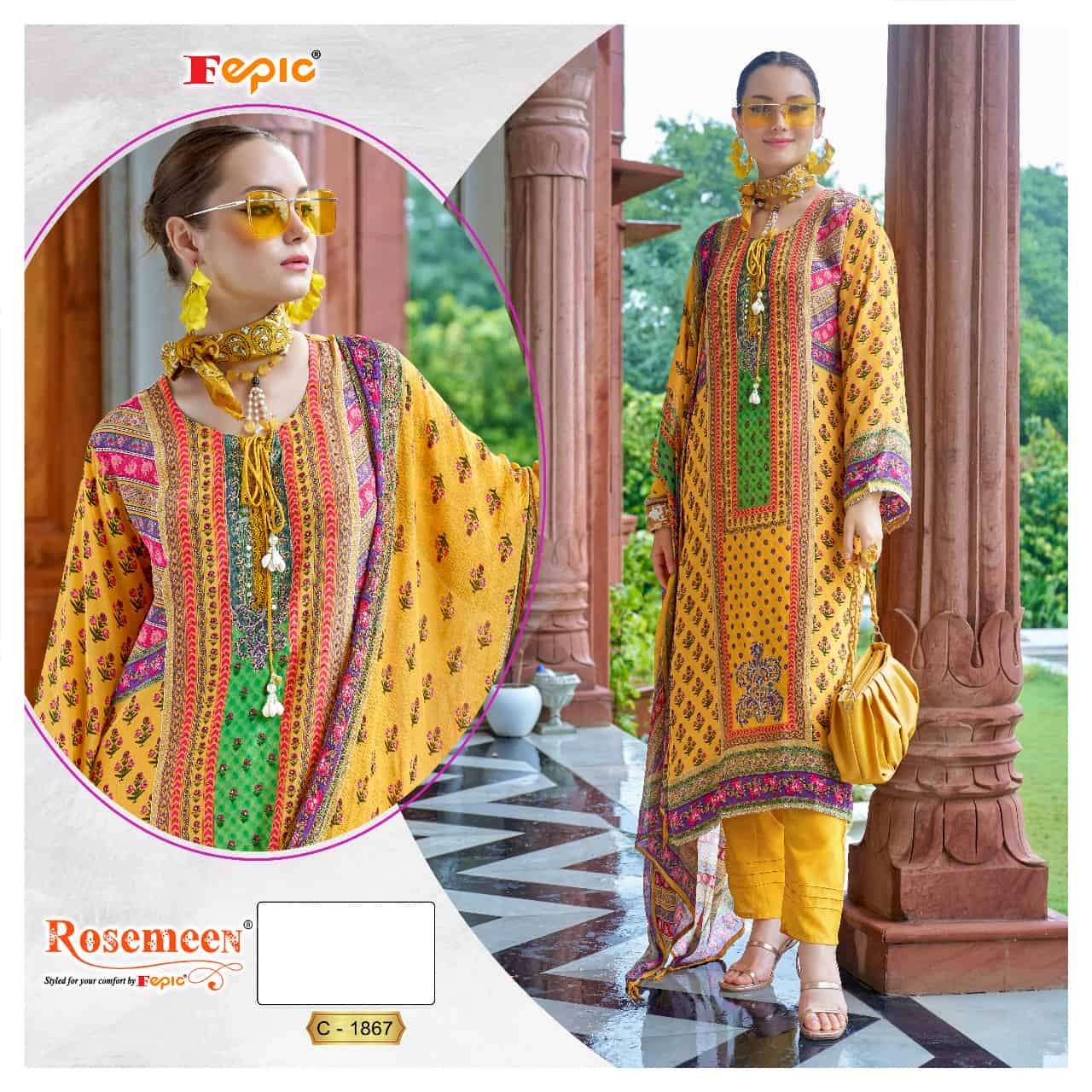 Fepic C 1867 Latest Designer Printed Embroidered Salwar Suit Ensemble