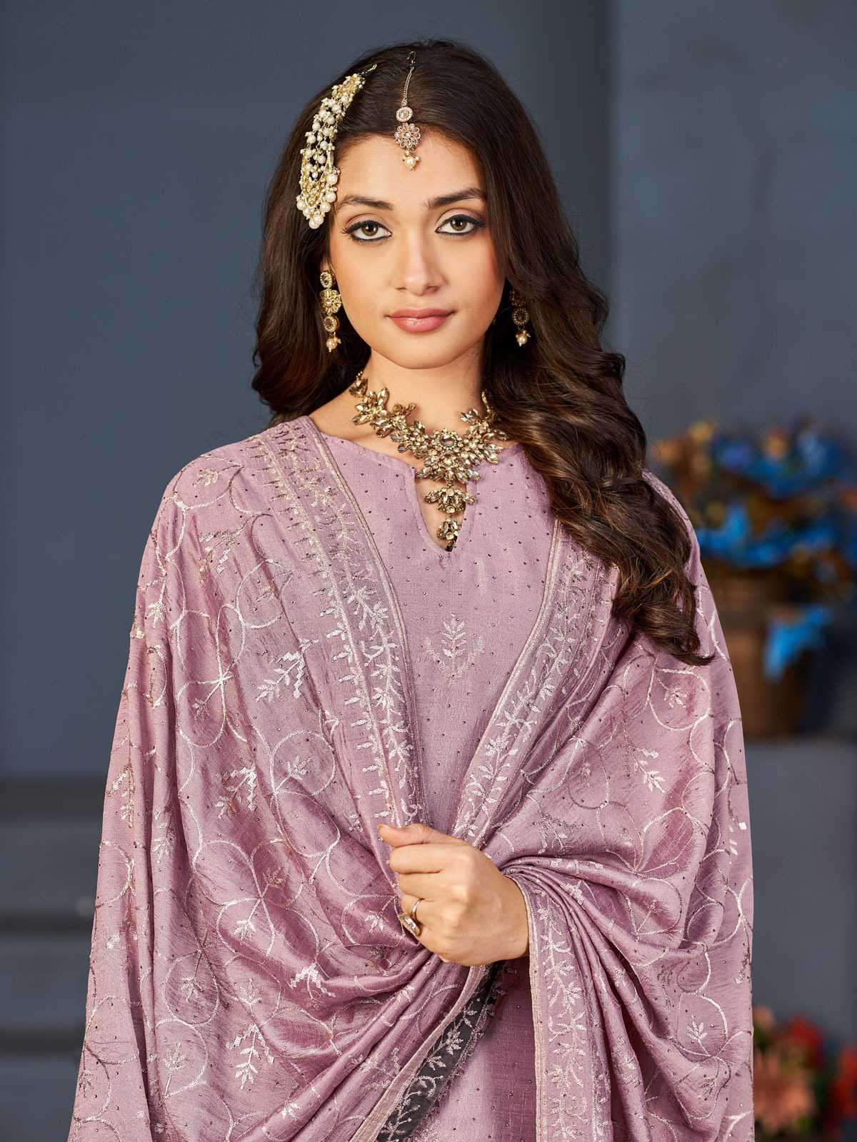 Alfaaz Riona Festive Wear Dola Jacquard Semi Stitched Dress New Collection view 8