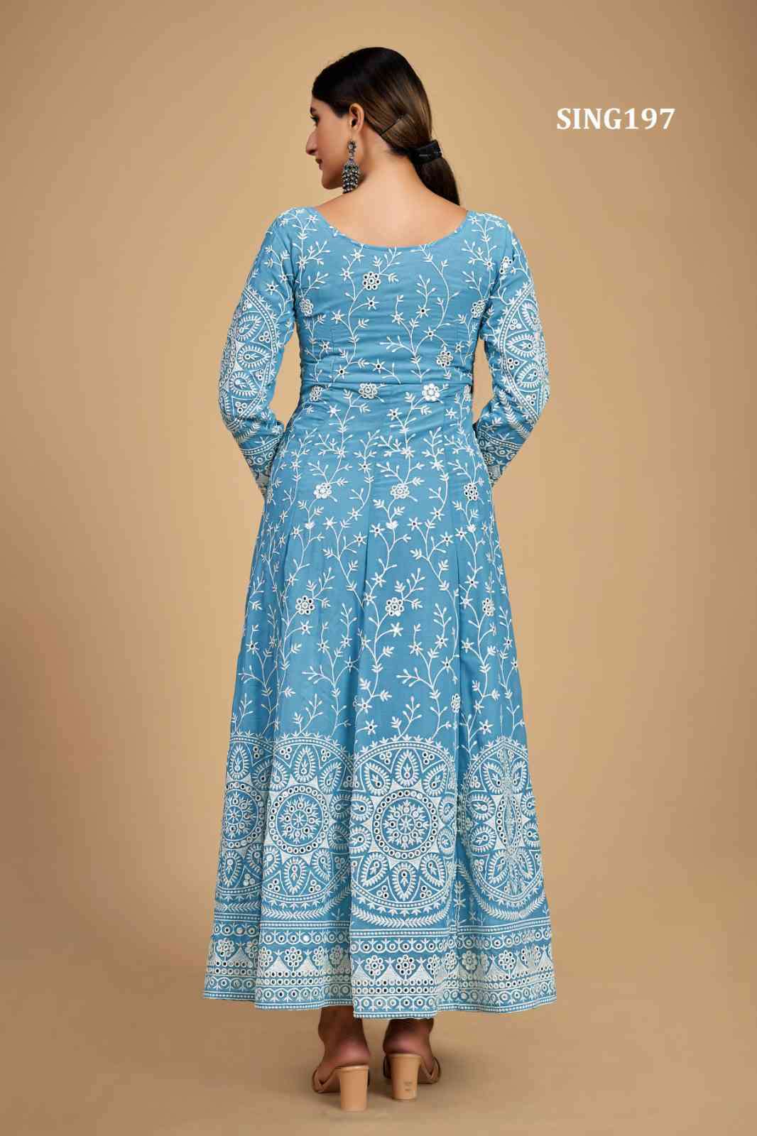 Arya Designs Sing197 Partywear Anarkali Dress Online Collection view 5