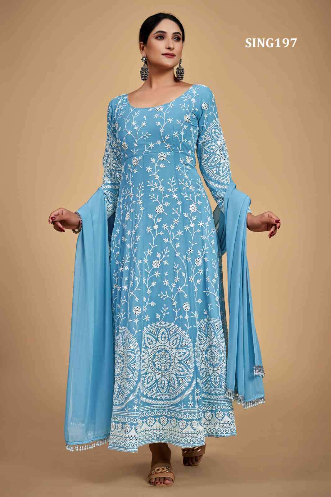Arya Designs Sing197 Partywear Anarkali Dress Online Collection view 2