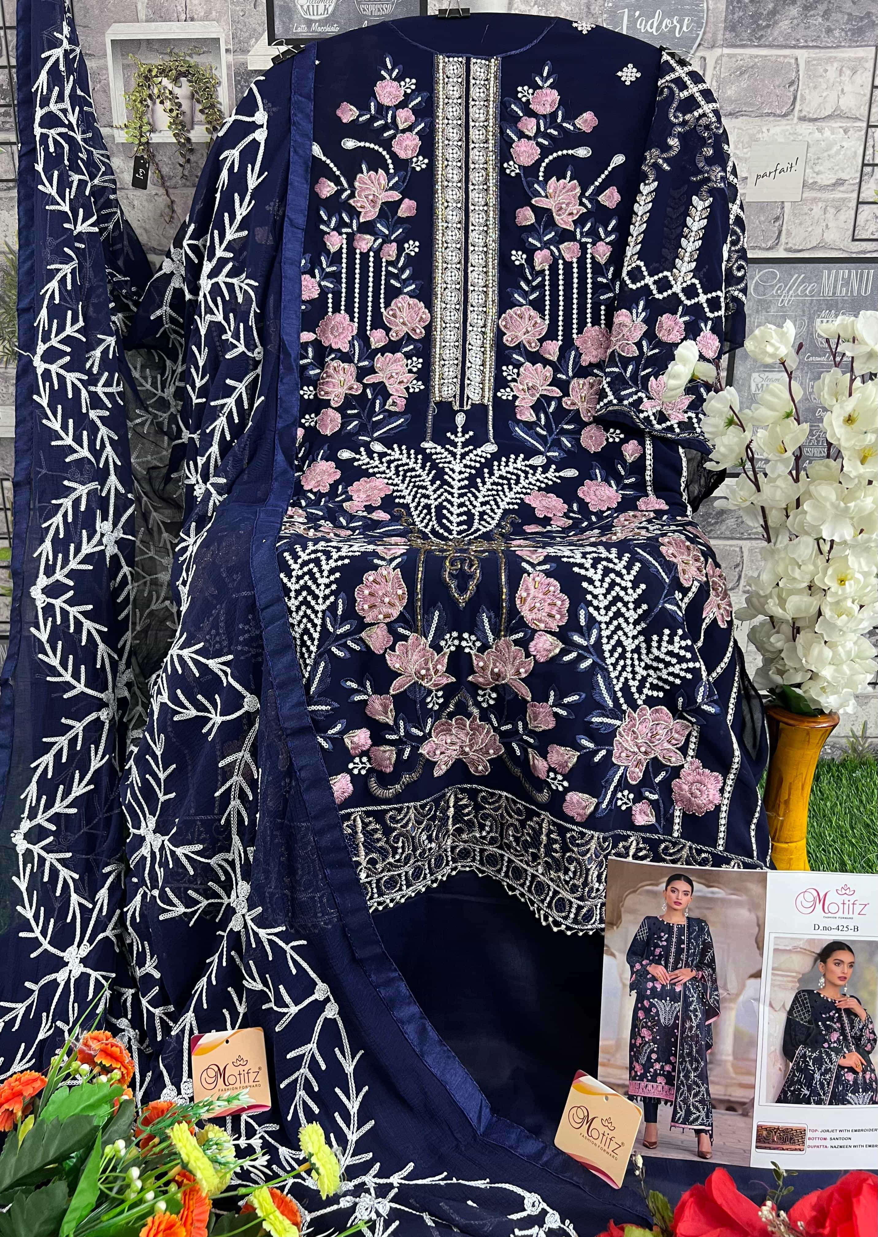 Motifz 425 Colors Festive Wear Style Designer Pakistani Salwar Suit Wholesalers view 8