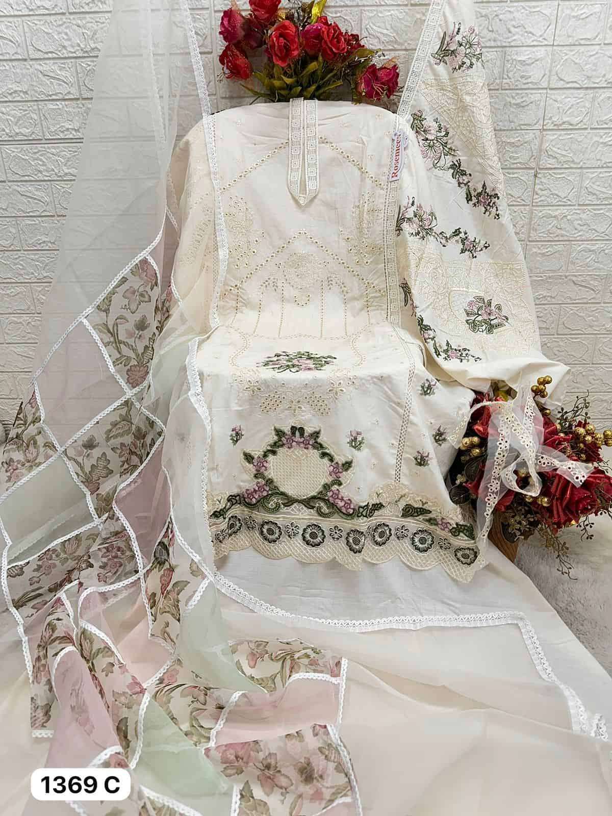 Fepic C 1369 Colors Unstitched Cotton Embroidered Dress Series view 6