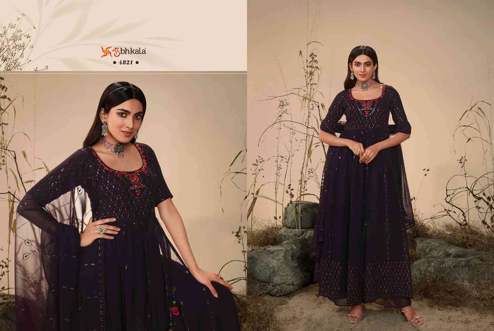 Shubhkala Flory Vol 27 Party Wear Nayra Cut Traditional Dress view 4