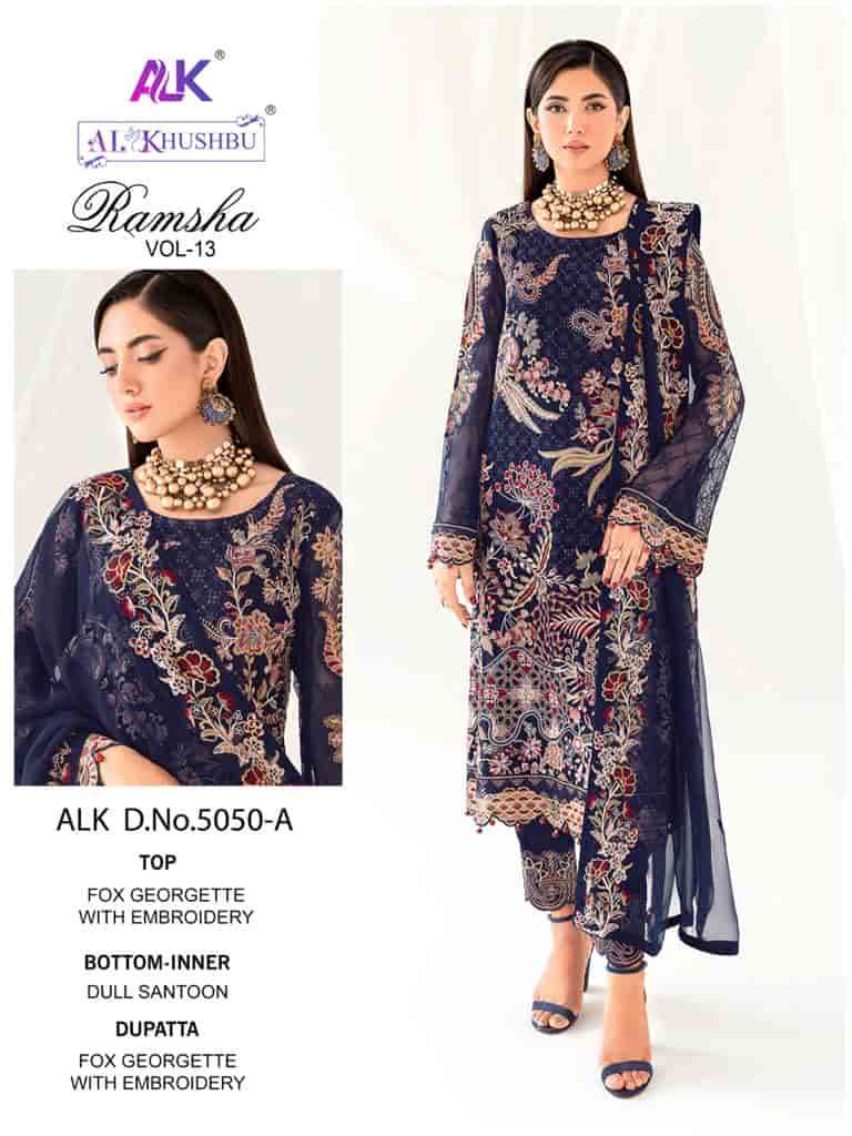 Zaha Ramsha Vol 13 Embroidered Pakistani Suit view 4