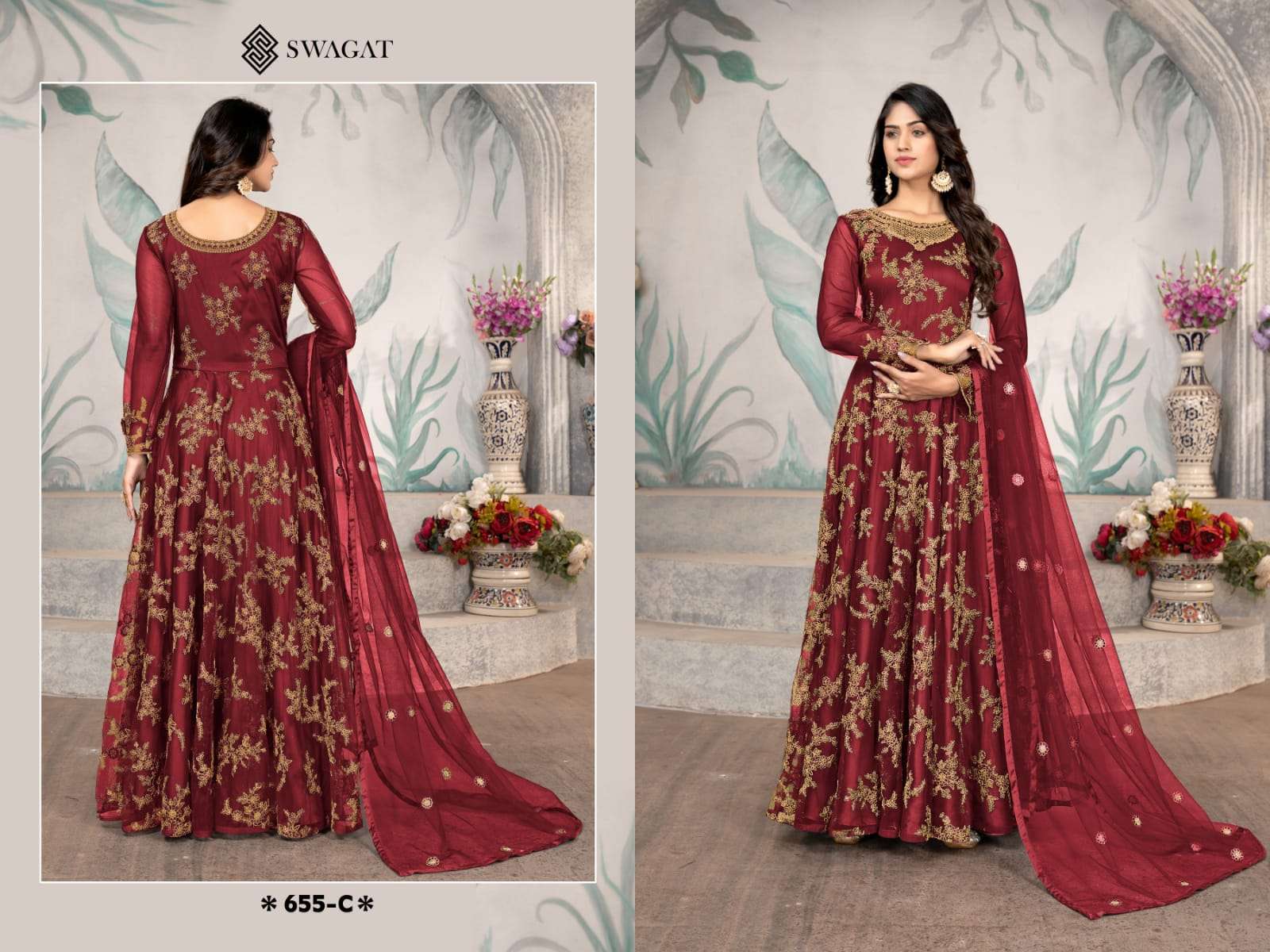 Swagat 655 Colors Heavy Designer Wedding Wear Gown view 2