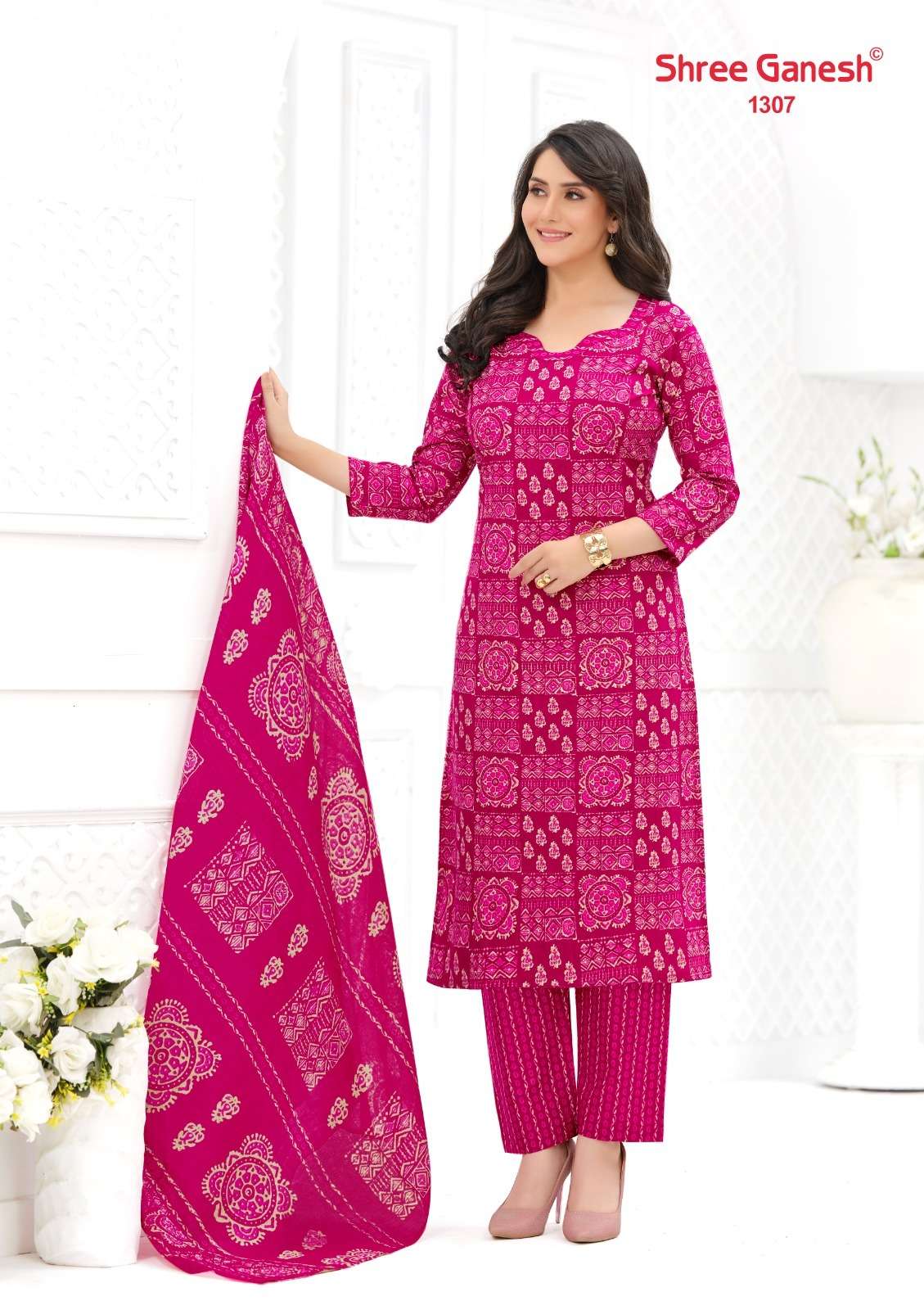 Shree Ganesh Samaiyra Ajrak Vol 3 Premium Wear Cotton Dress Material view 9