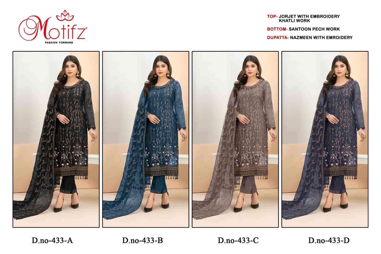 Motifz 433 Colors Pakistani Festive Wear Style Designer Salwar Suit Wholesalers view 4