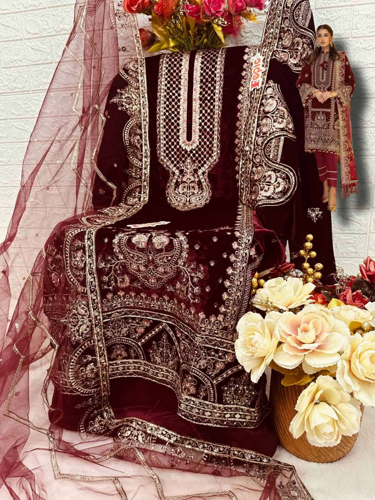 Fepic V 17011 Colors Heavy Designer Winter Wear Pakistani Party Wear Suit Wholesalers view 5