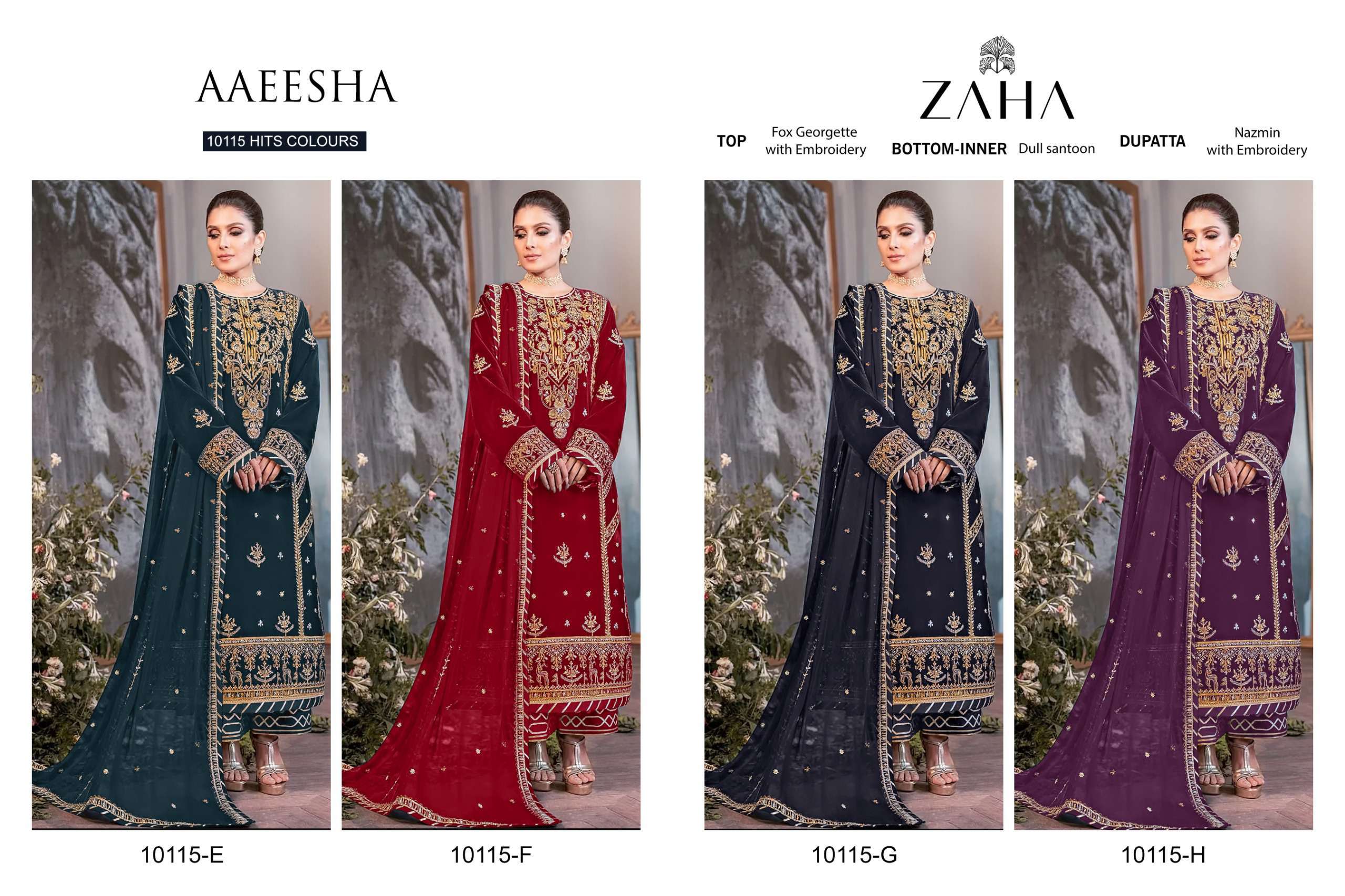 Zaha Aaeesha 10115 Heavy Designer Pakistani Dress view 5