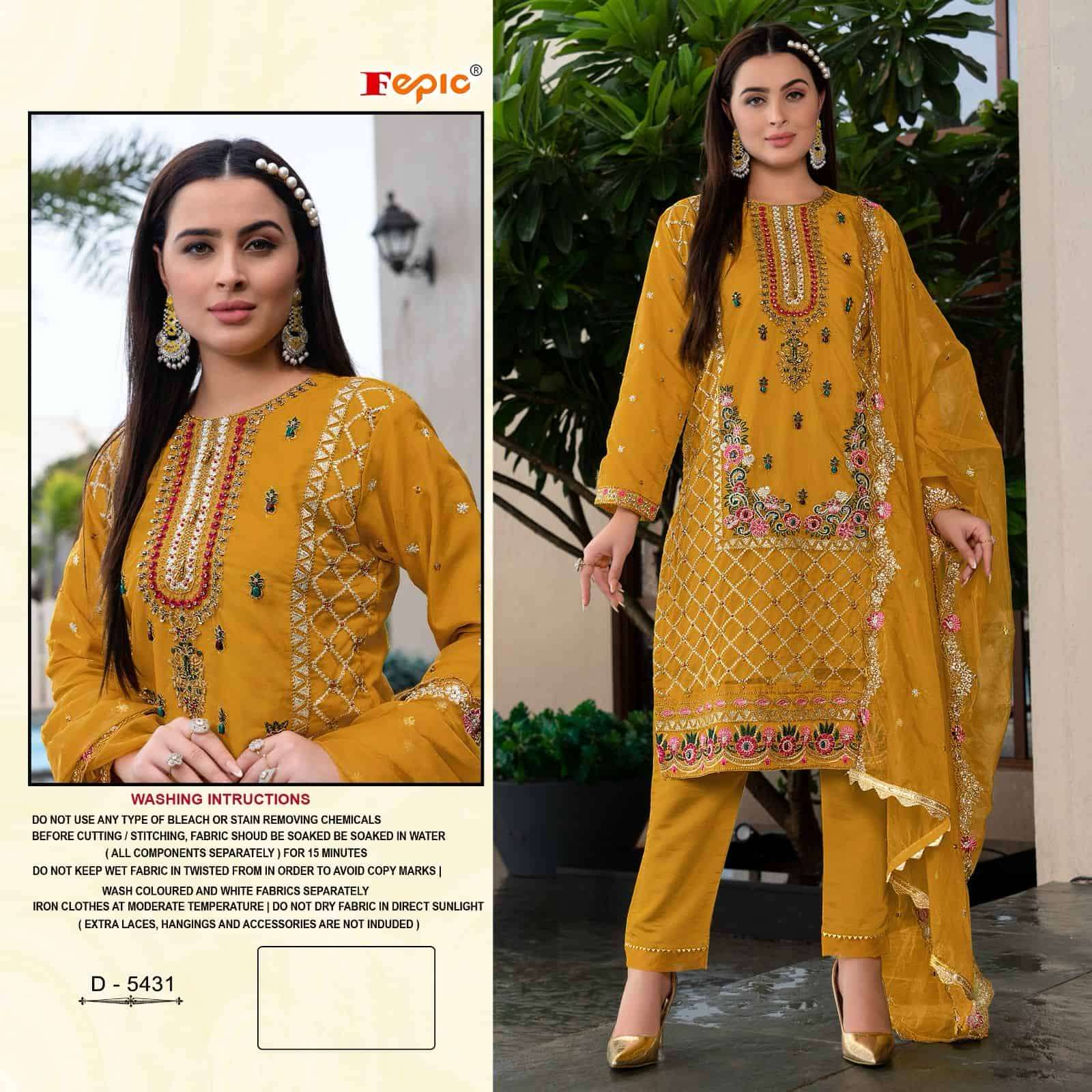 Fepic D 5431 Organza Elegance Pakistani Salwar Kameez Collection