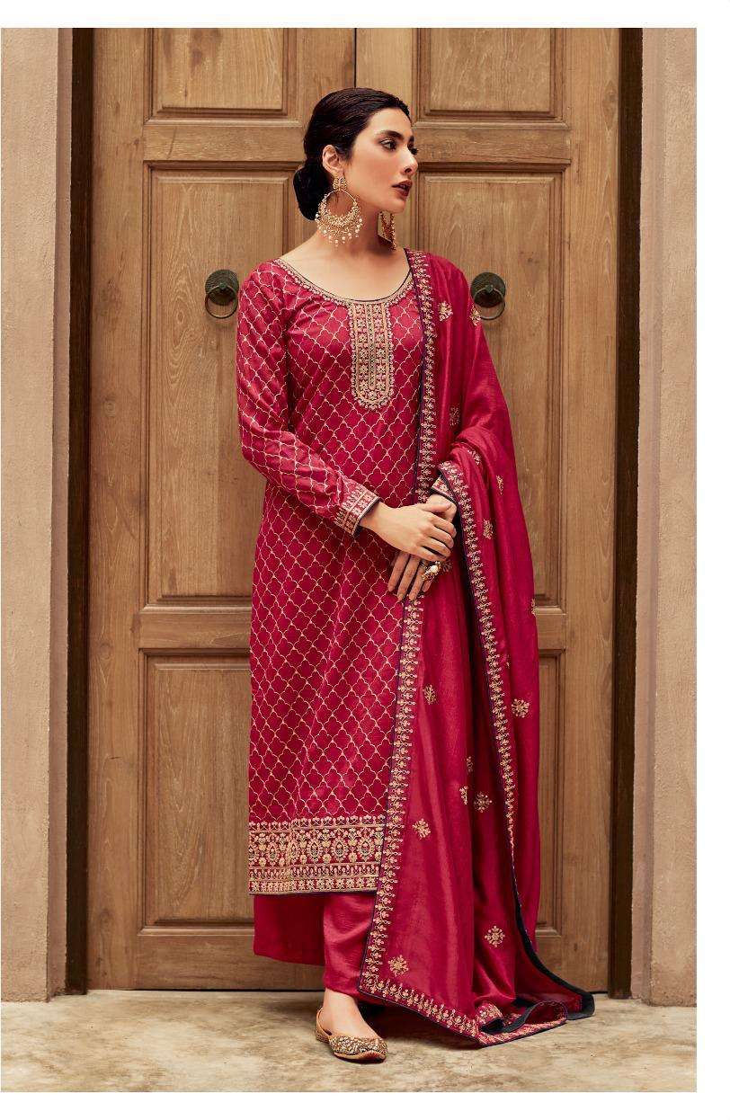 Aashirwad Nargis 9442 To 9446 New Designer Silk Suit Collection view 7