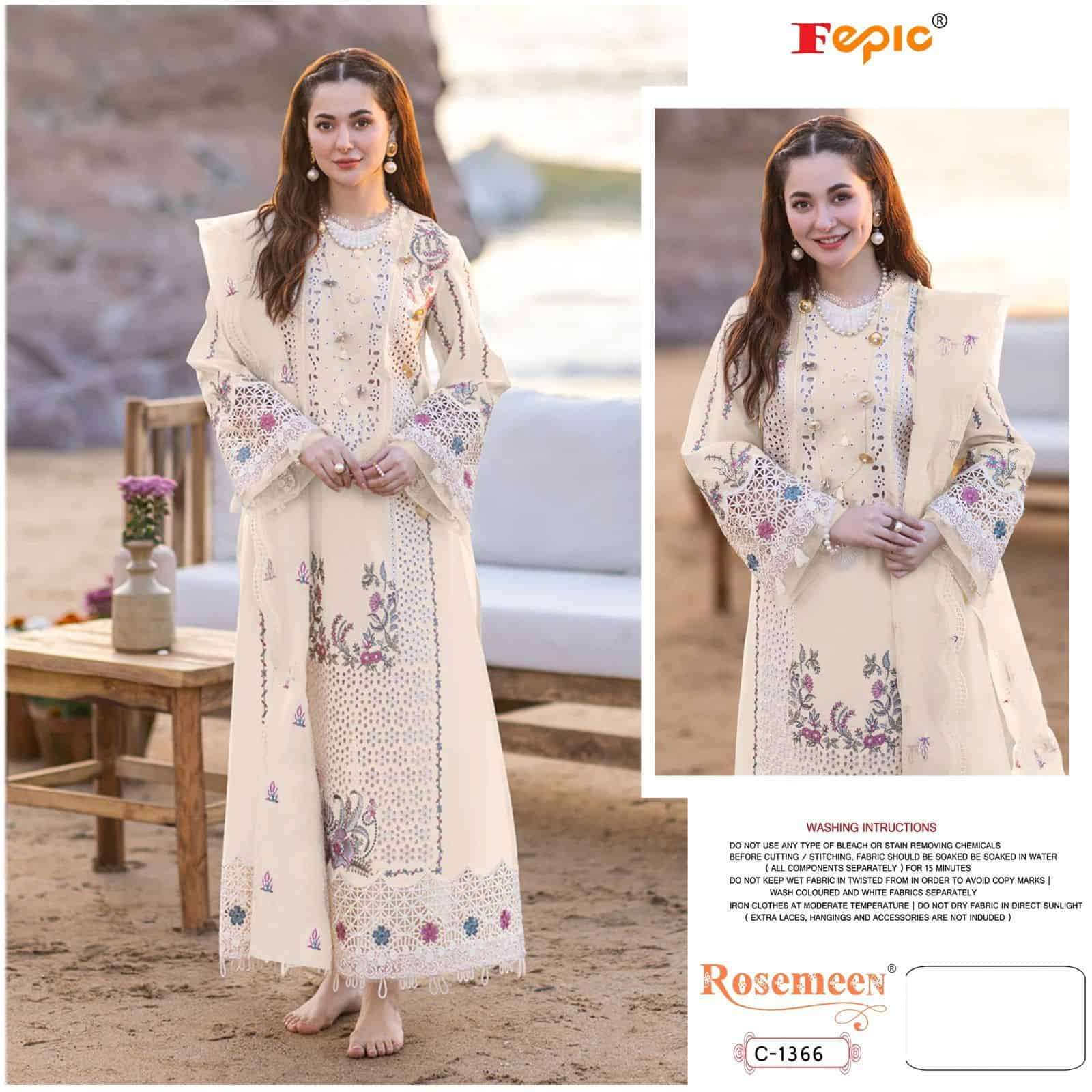 Fepic C 1366 Colors Fancy Designer Embroidered Pakistani Salwar Kameez Wholesalers view 2