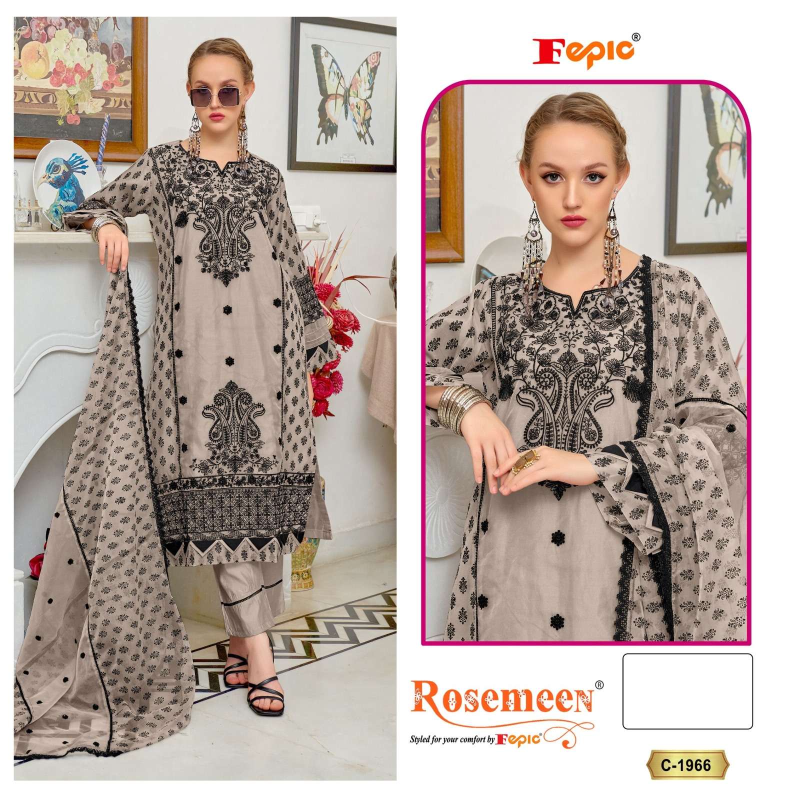 Fepic C 1966 Colors Pakistani Salwar Collection At Price view 2