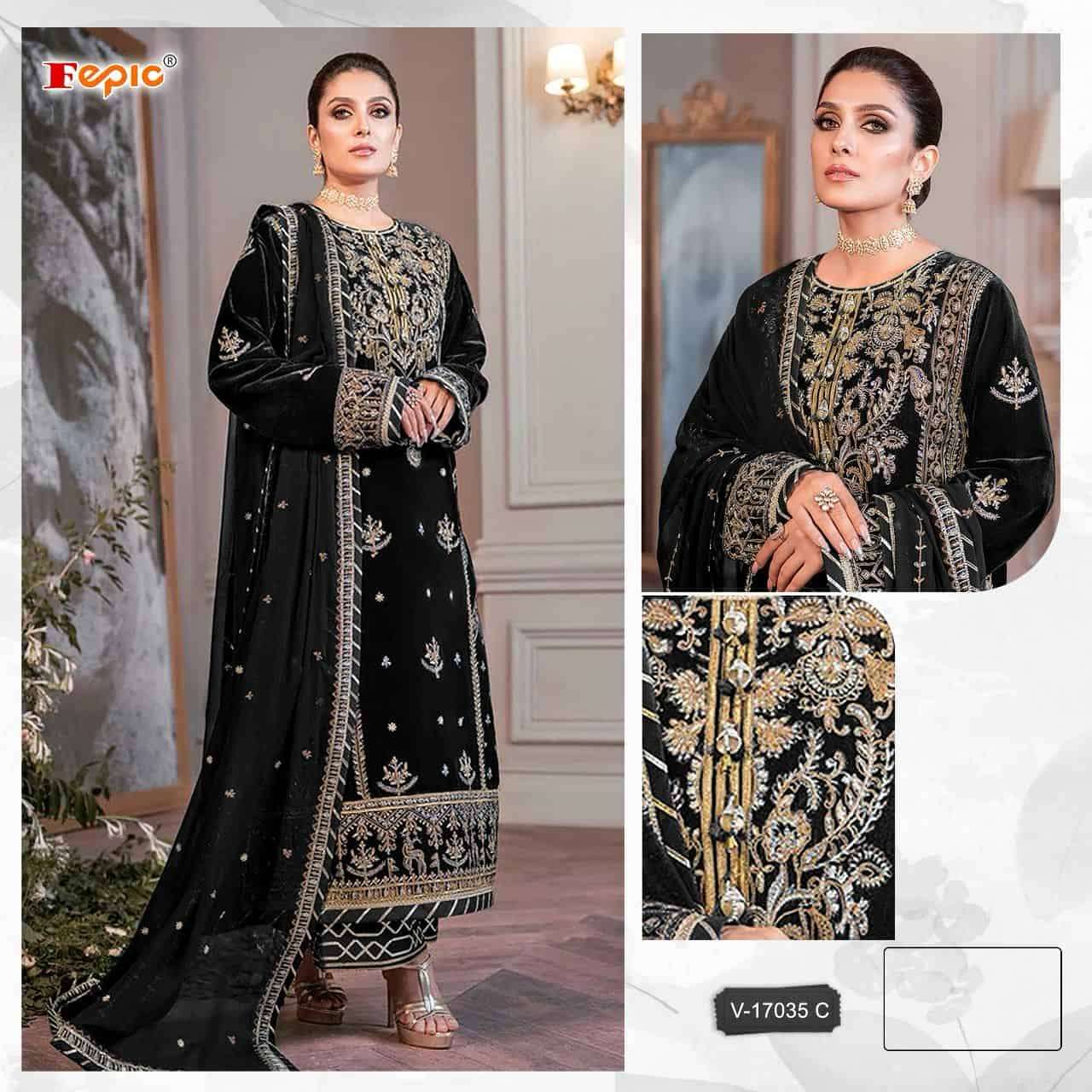 Fepic V 17035 Colors Pakistani Winter Wear Style Designer Salwar Suit Wholesalers view 3