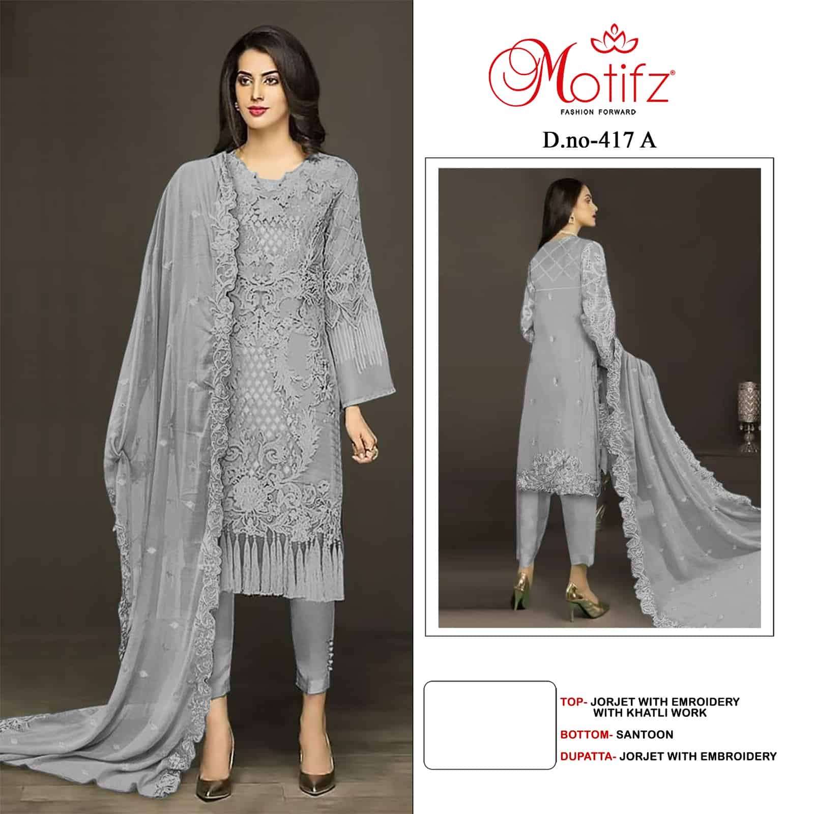 Motifz 417 Colors Festive Wear Style Designer Pakistani Salwar Suit Online Wholesalers view 2