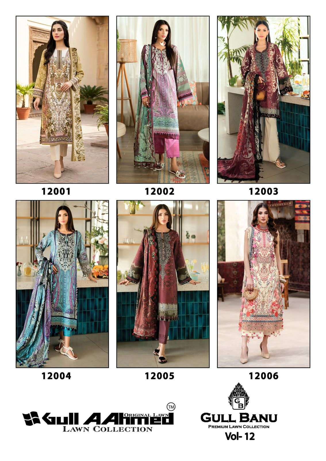 Gul Ahmed Gullbanu Vol 12 Pakistani Style Cotton Dress Catalog view 7