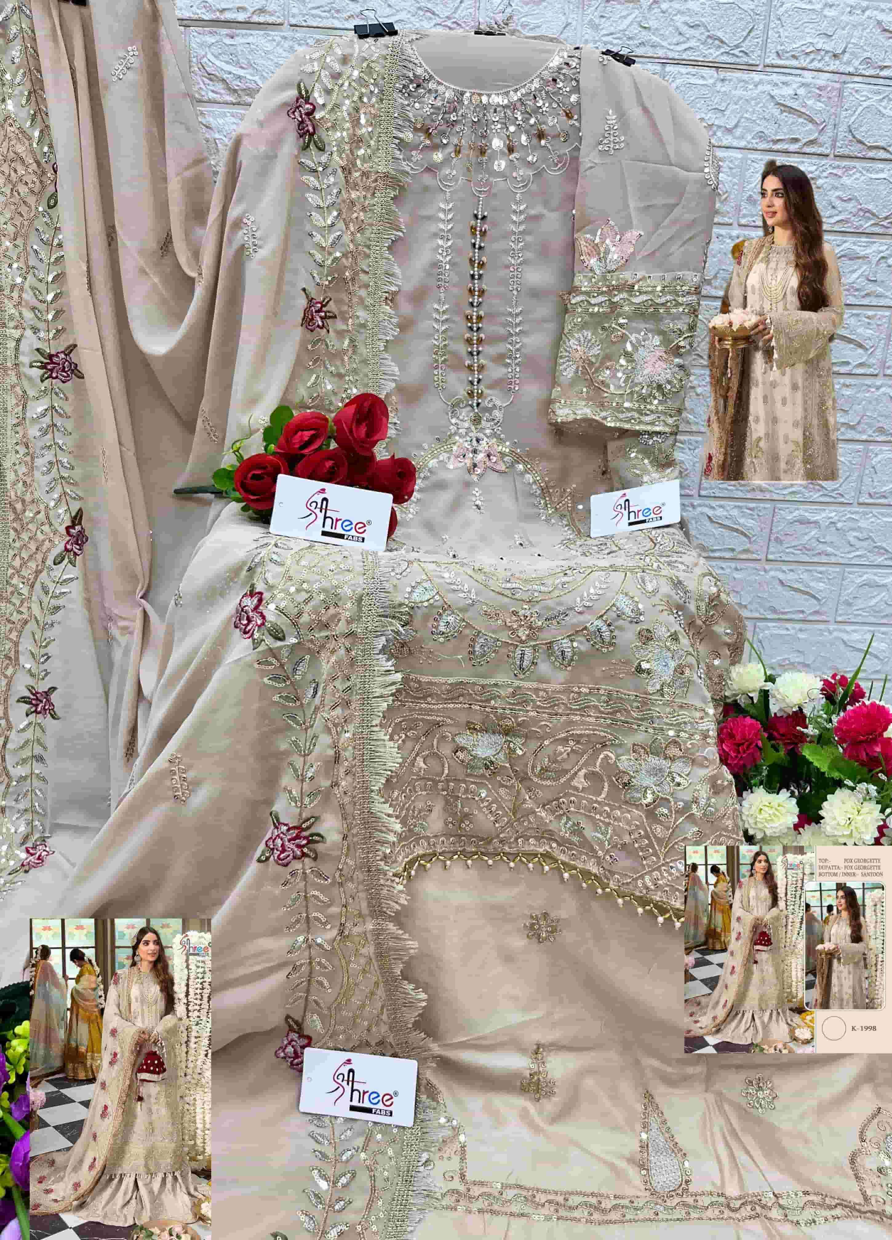 Shree Fabs K 1998 Exclusive Heavy Designer Pakistani Suit Collection view 3