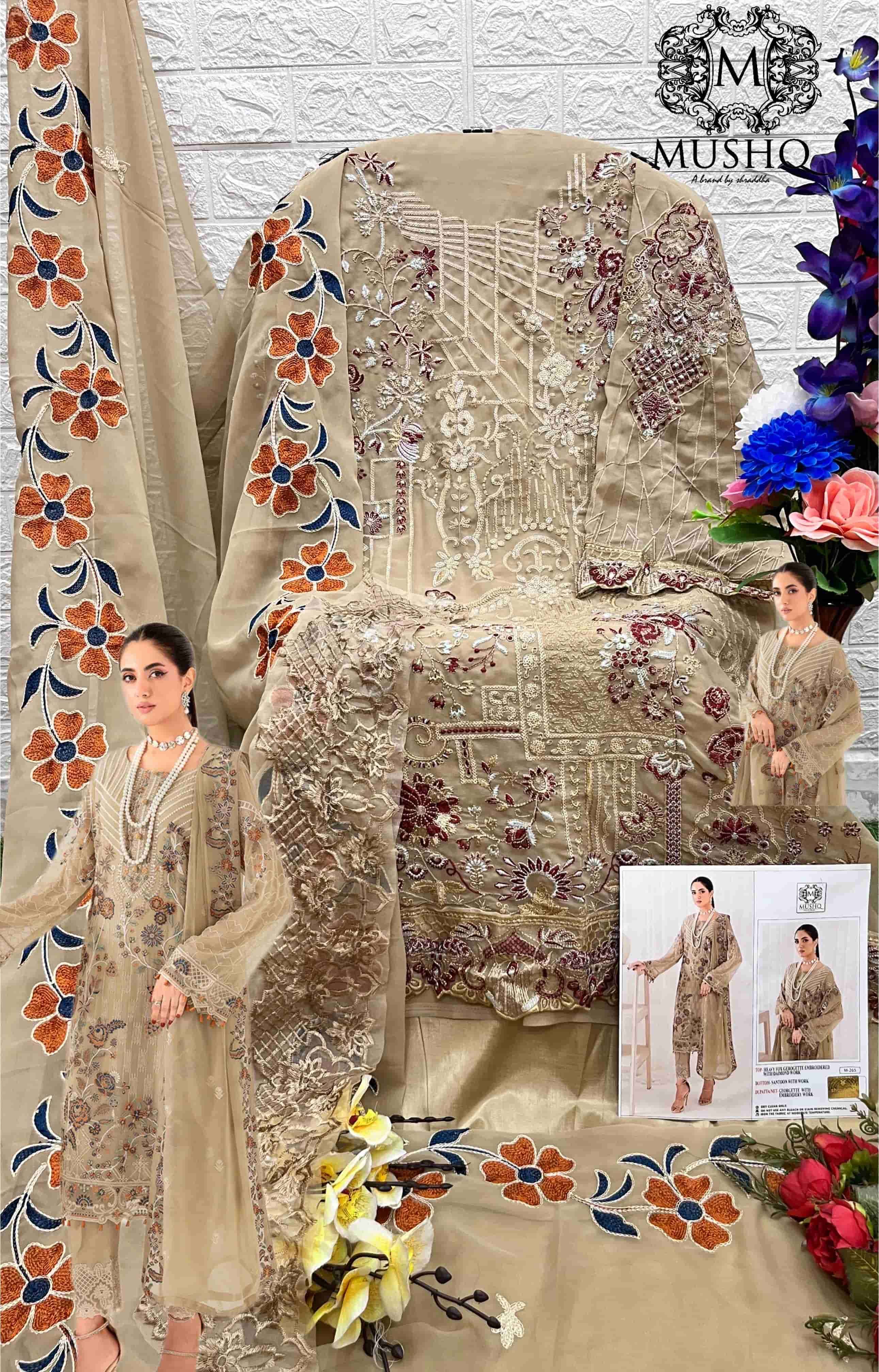 Mushq M-265 Embroidered Pakistani Salwar Suit view 2