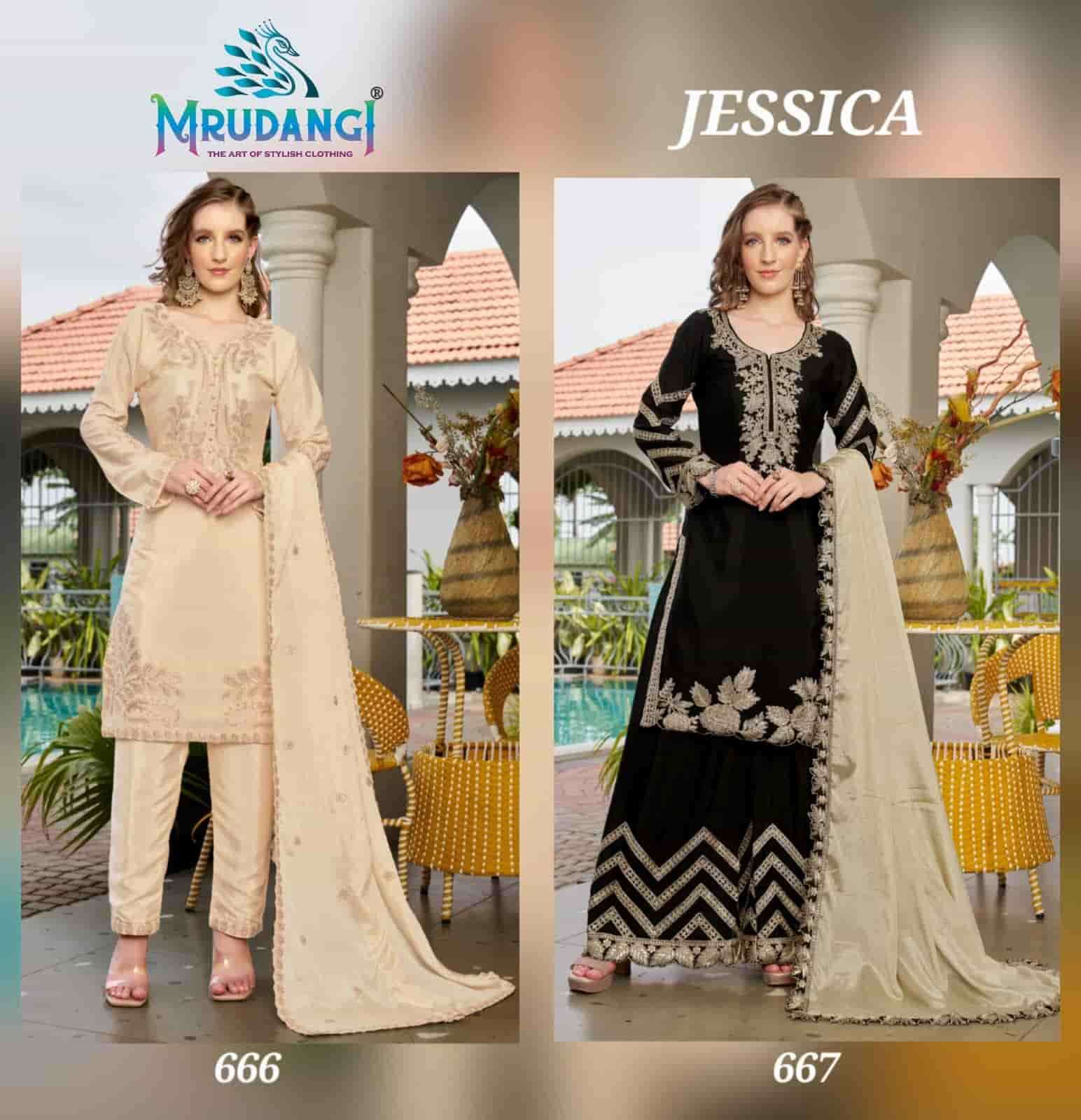 Mrudangi Jessica Stitched Suit Collection At view 10