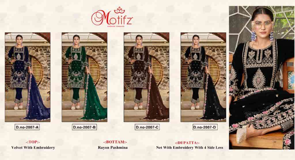 Motifz 2007 Colors Pakistani Heavy Designer Winter Wear Salwar Suit Wholesalers view 5