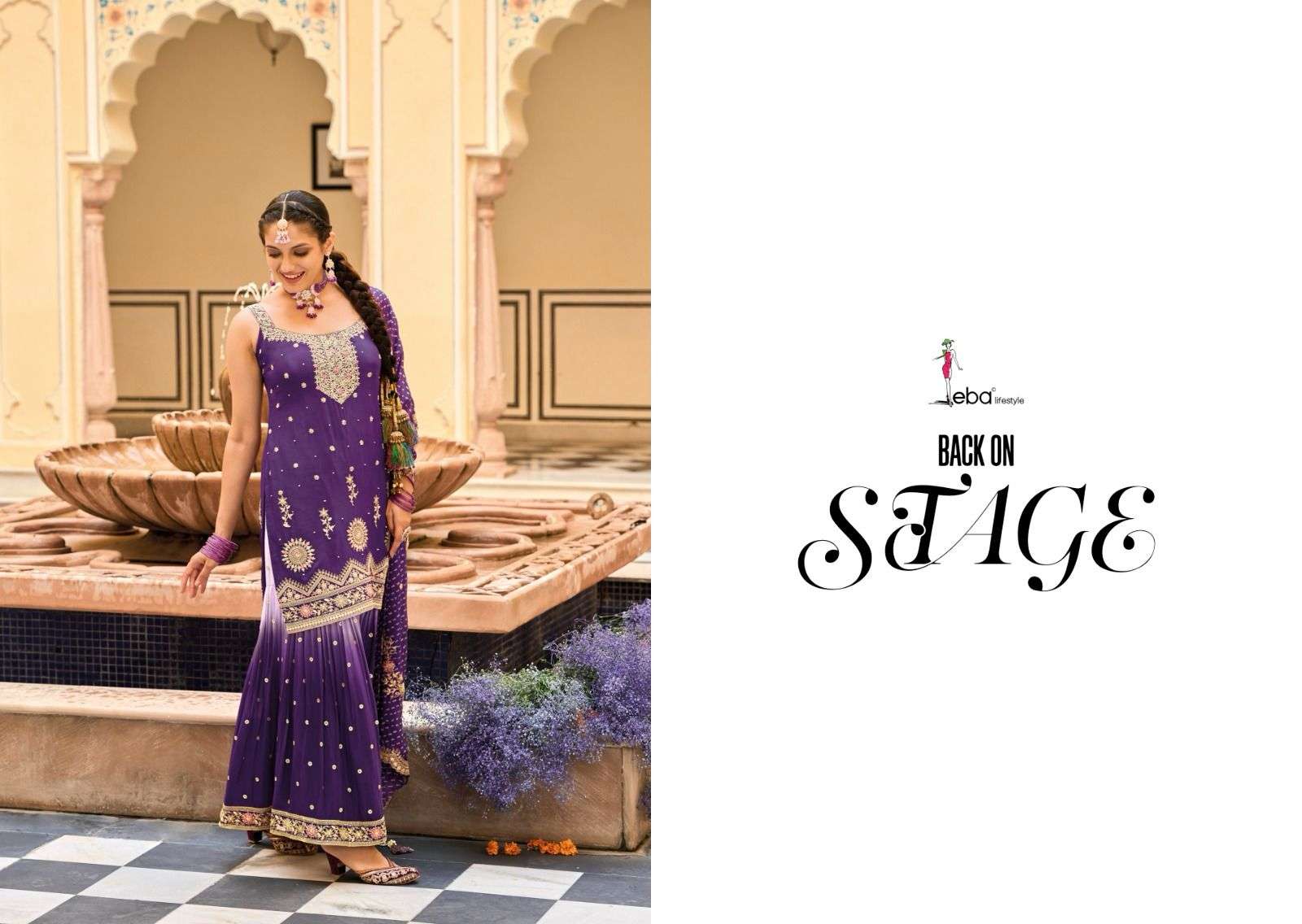 Eba Lifestyle Alfaaz Latest Designer Sharara Dress New Collection Wedding Suits view 4