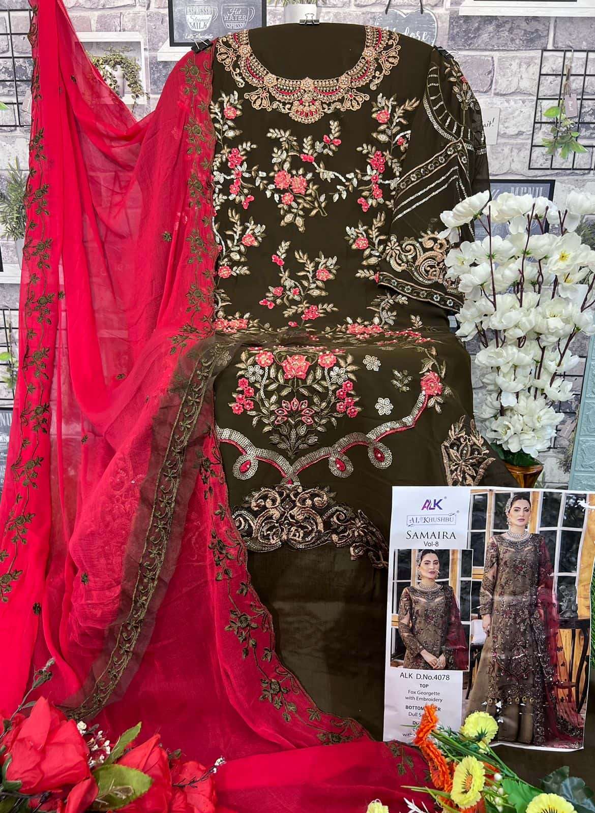 Al Khushbu Samaira Vol 8 Heavy Designer Style Pakistani Festive Catalog Collection view 3