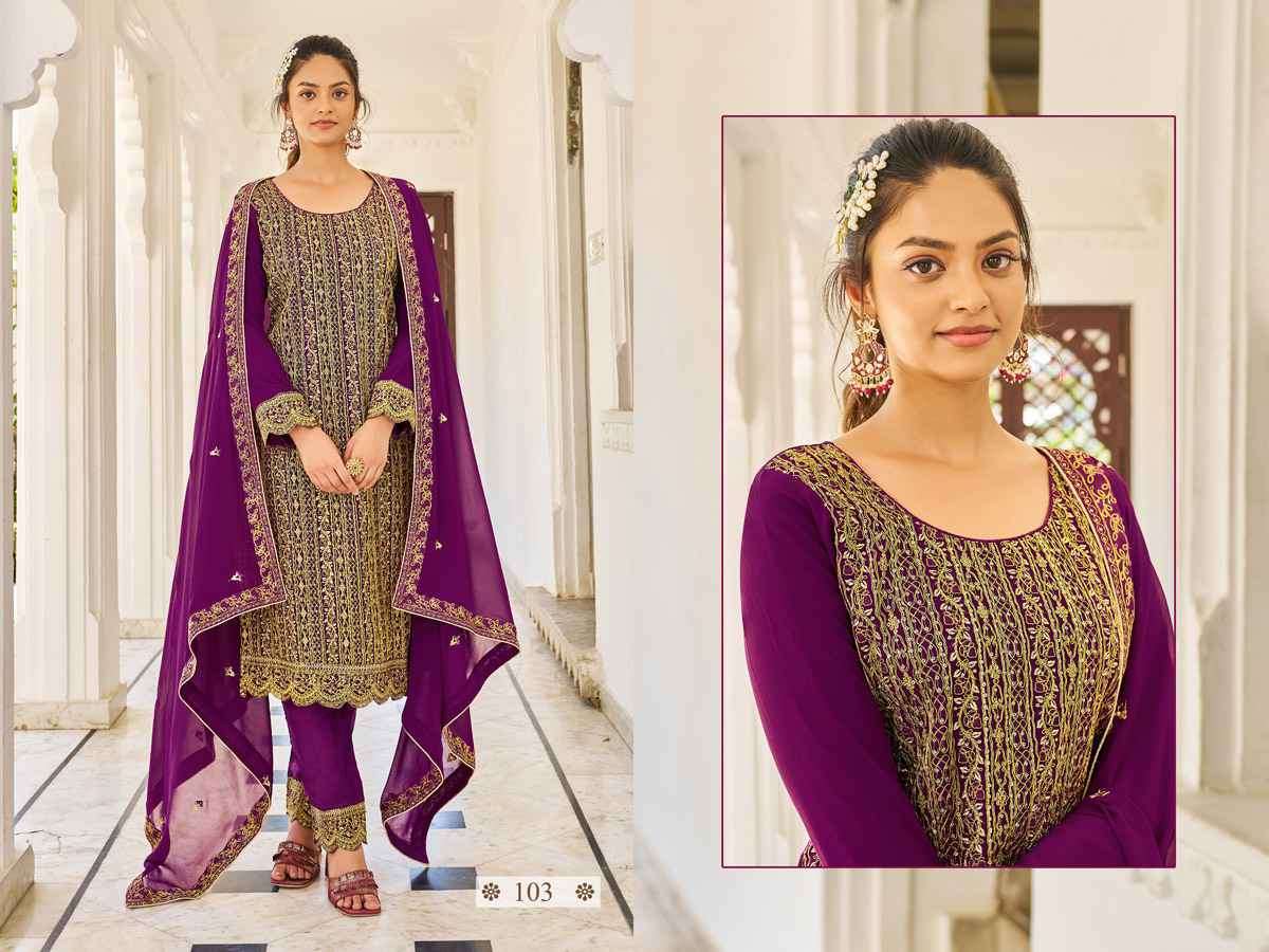 Alfaaz Eliza 101 To 104 Designer Work Festive Wear Dress Catalog Exporter view 4