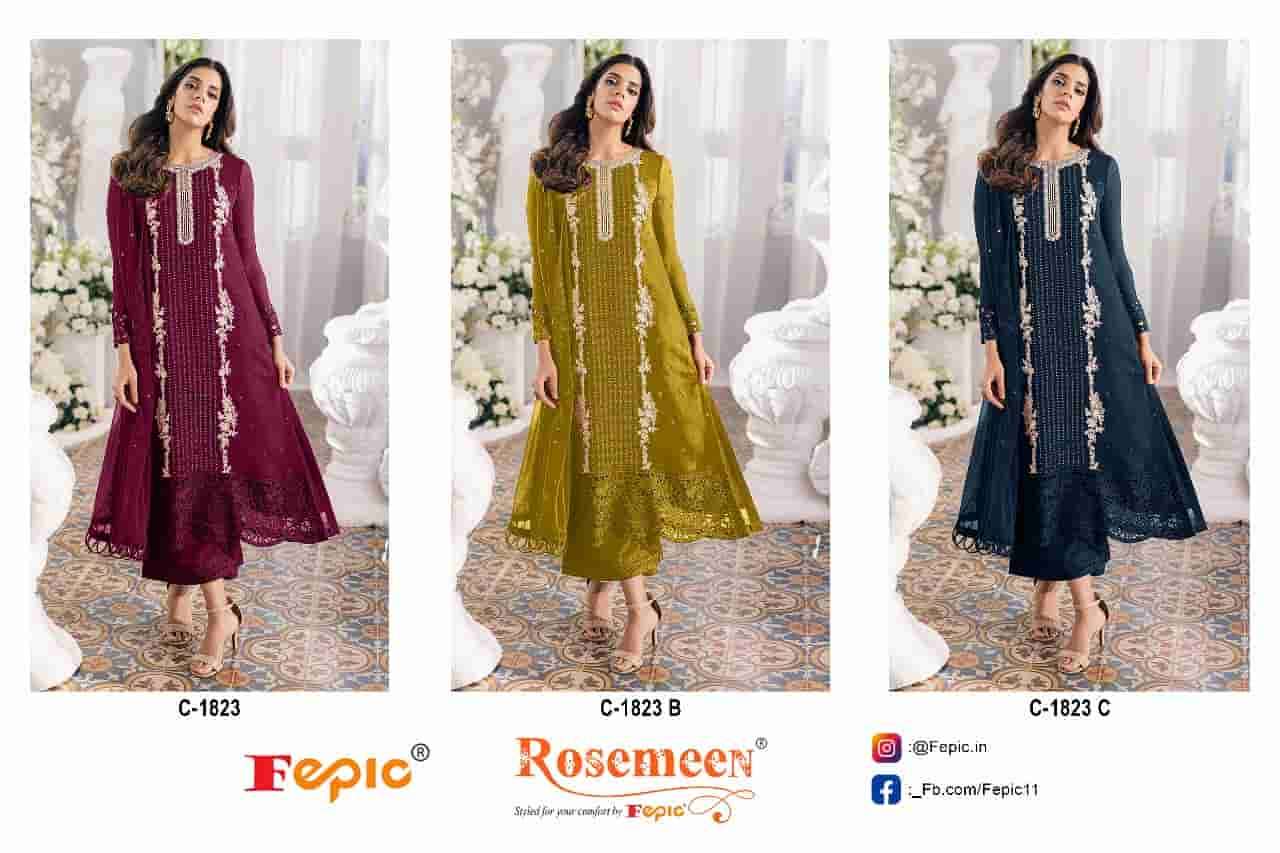 Fepic C 1823 Colors Pakistani Latest Designer Embroidered Suit Wholesalers view 3