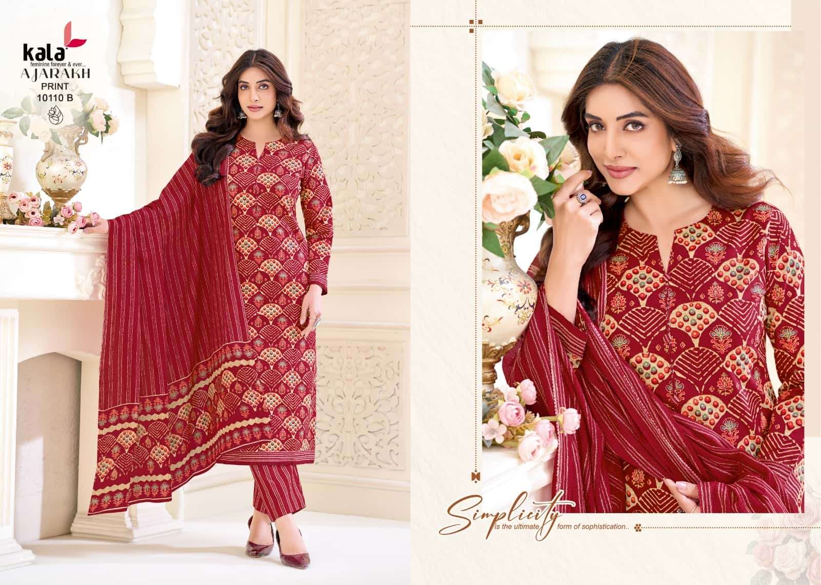 Kala Ajarakh Vol 1 Pure Cotton Unstitch Salwar Suit Exporters view 8