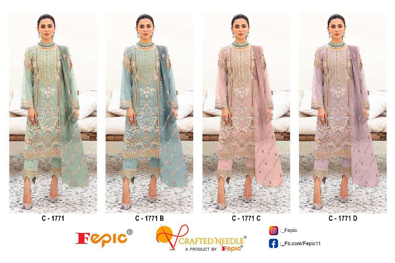 Fepic C 1771 Colors Designer Work Pakistani Suit Latest Collection view 4