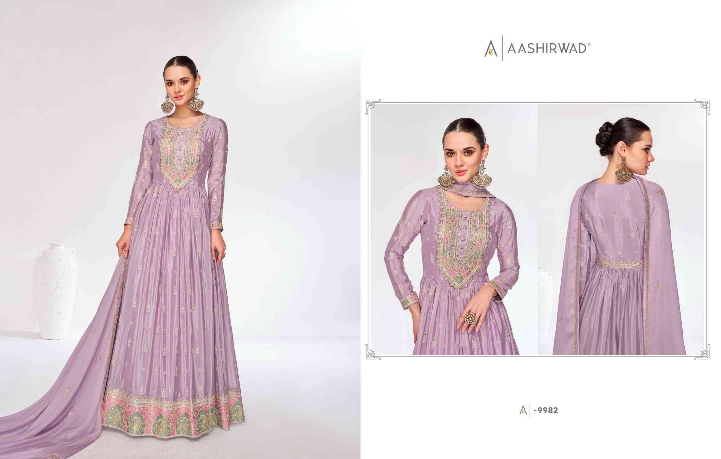 Aashirwad Rosy 9980 To 9983 Readymade Latest Designer Dress Exporters view 6