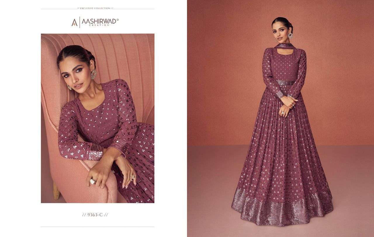 Aashirwad Gulkand Season Gold Designer Party Wear Anarkali Suit view 6