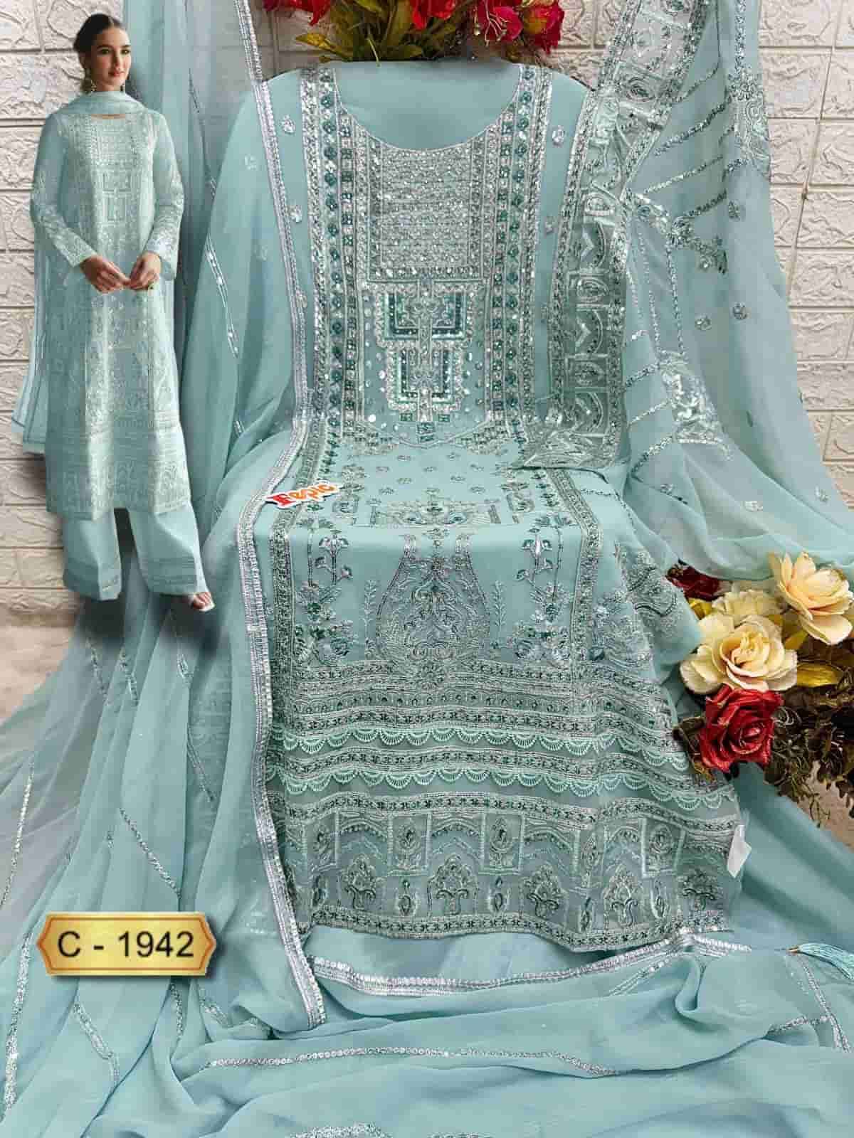 Fepic C 1942 Colors Pakistani Style Designer Georgette Suit Wholesalers view 5