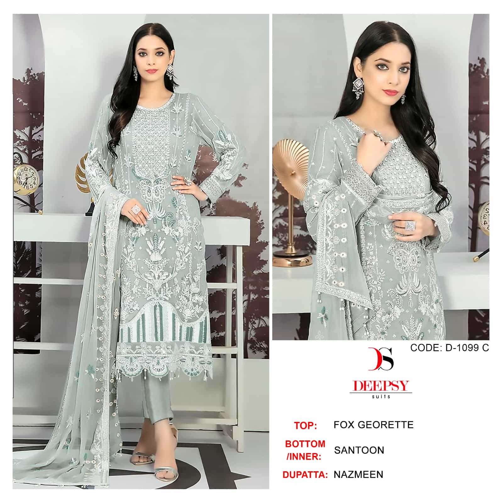 Deepsy D 1099 C Pakistani Festive Wear Style Designer Suit Exporter