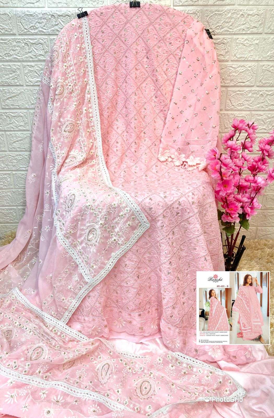 Ramsha R 495 Colors Georgette Pakistani Salwar Suit view 6