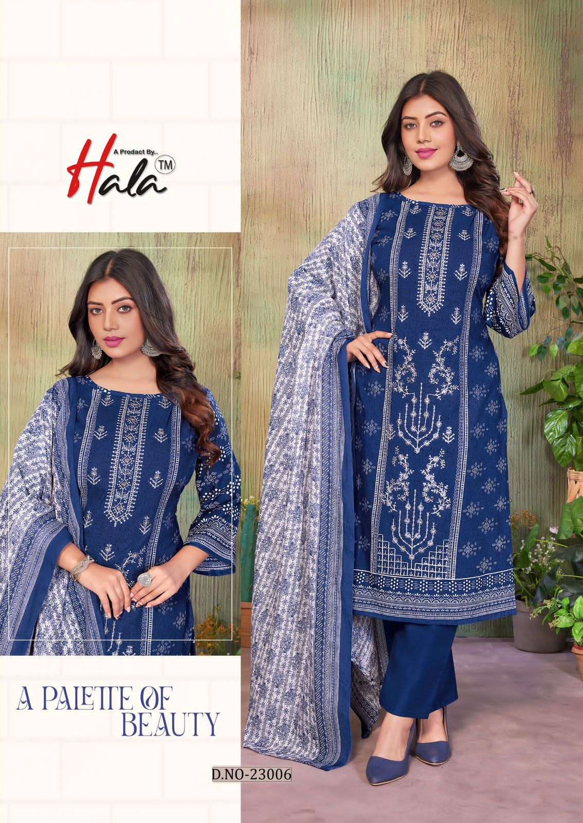 Hala Bin Saeed Vol 23 Unstitch Cotton Ladies Dress