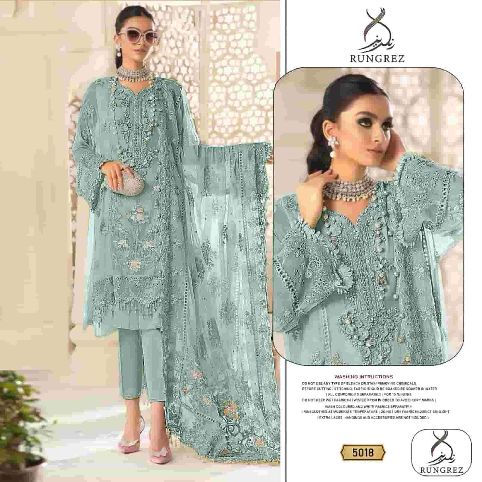Rungrez 5018 Festive Wear Style Designer Pakistani Embroidered Salwar Suit Exporter view 2