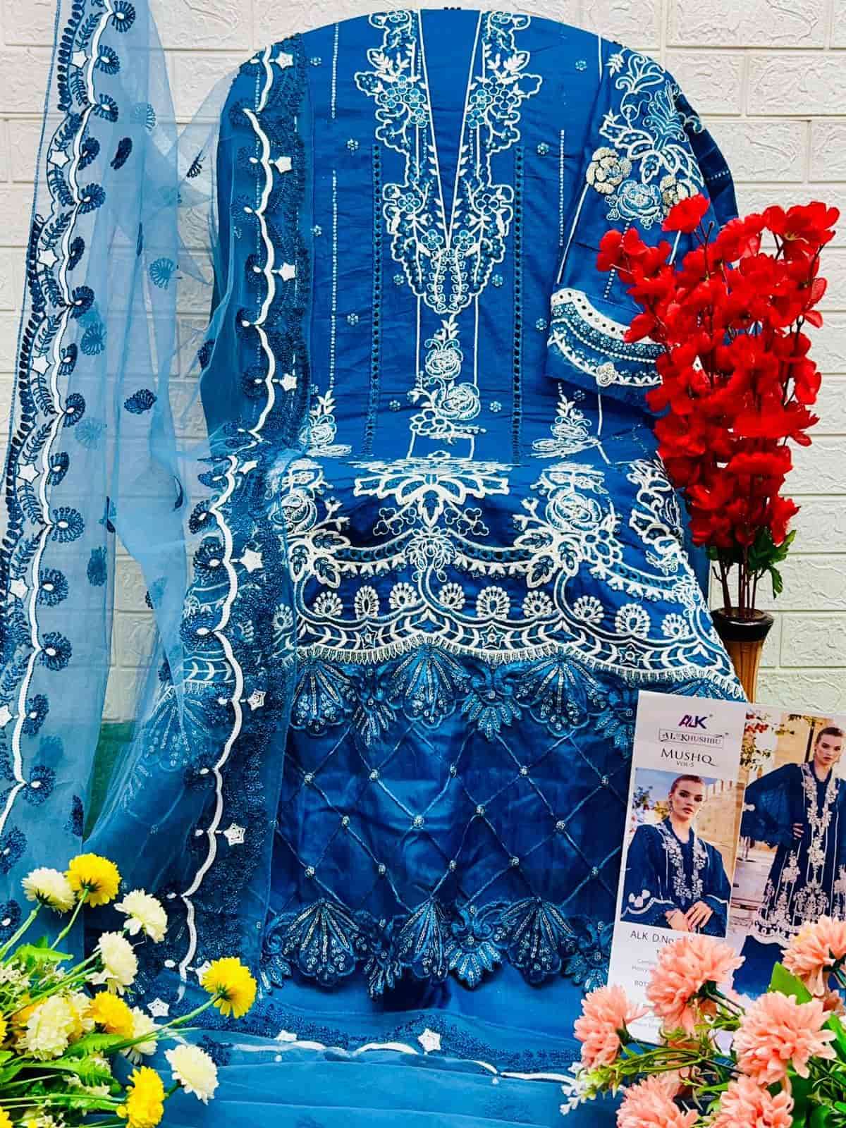Al Khushbu 5086 B Unstitched Cotton Heavy Embroidered Dress Online view 2