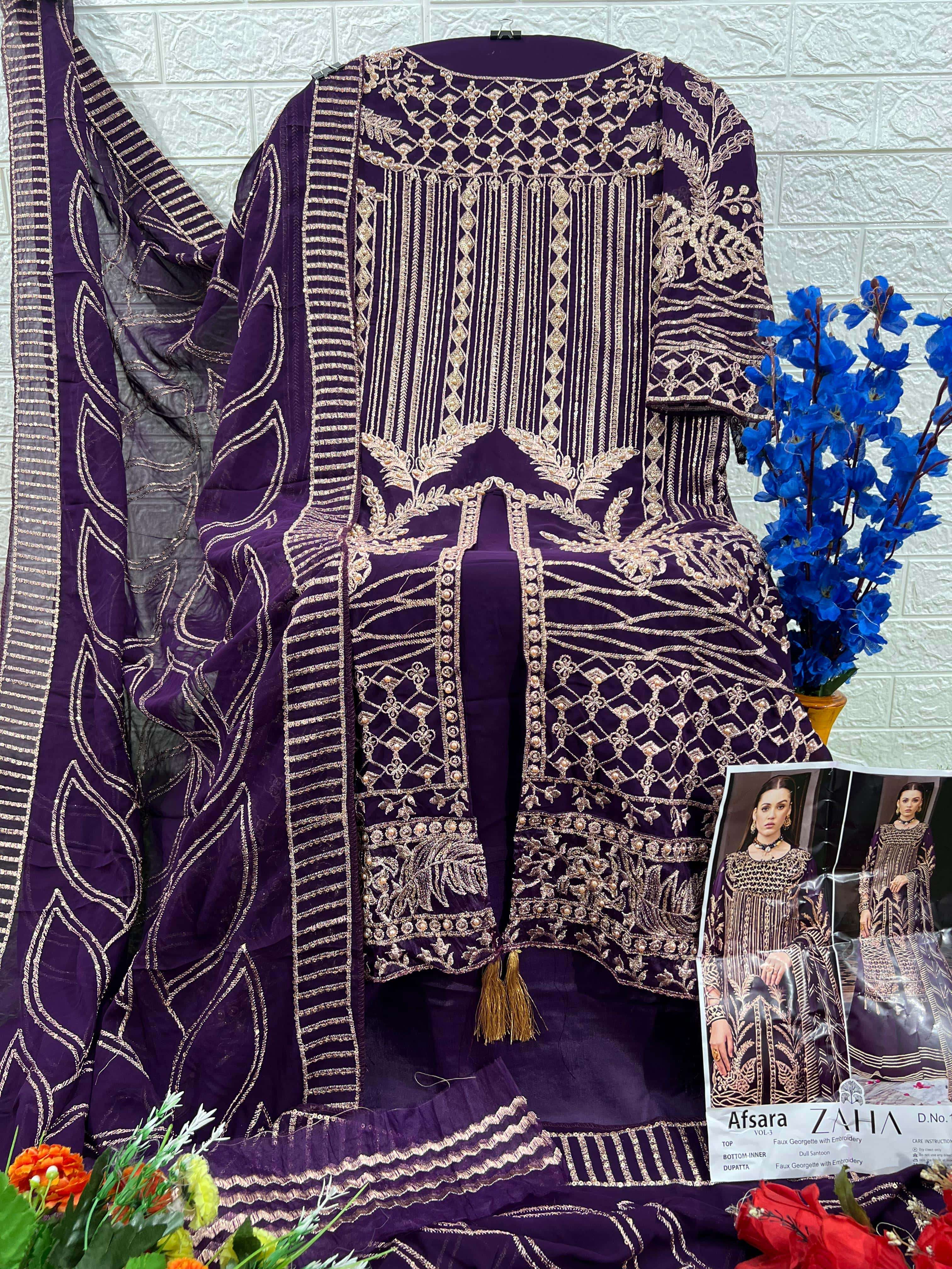Zaha 10349 D Pakistani Festive Wear Salwar Suit view 2