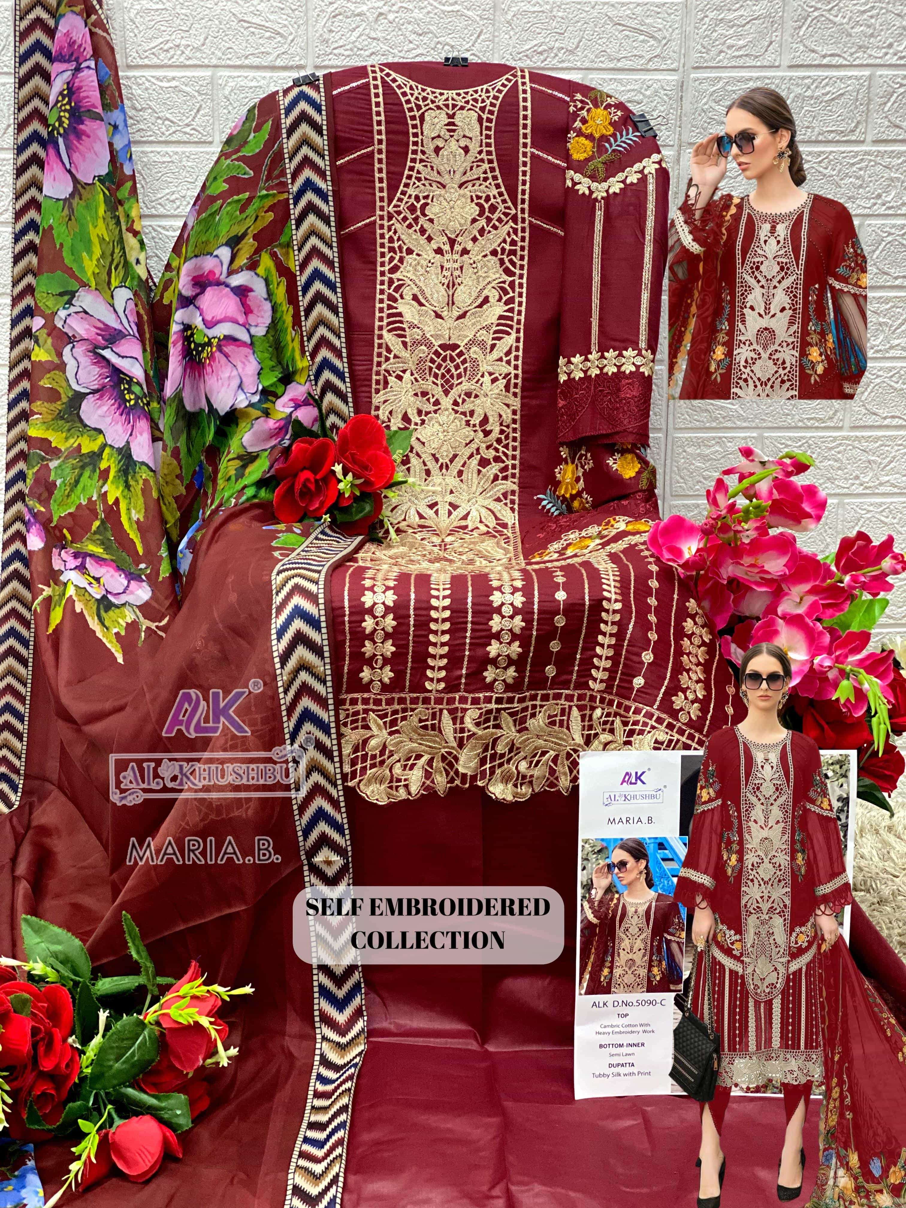 Al Khushbu Maria B 5090 Colors Exclusive Latest Designer Embroidered Dress Wholesalers view 7