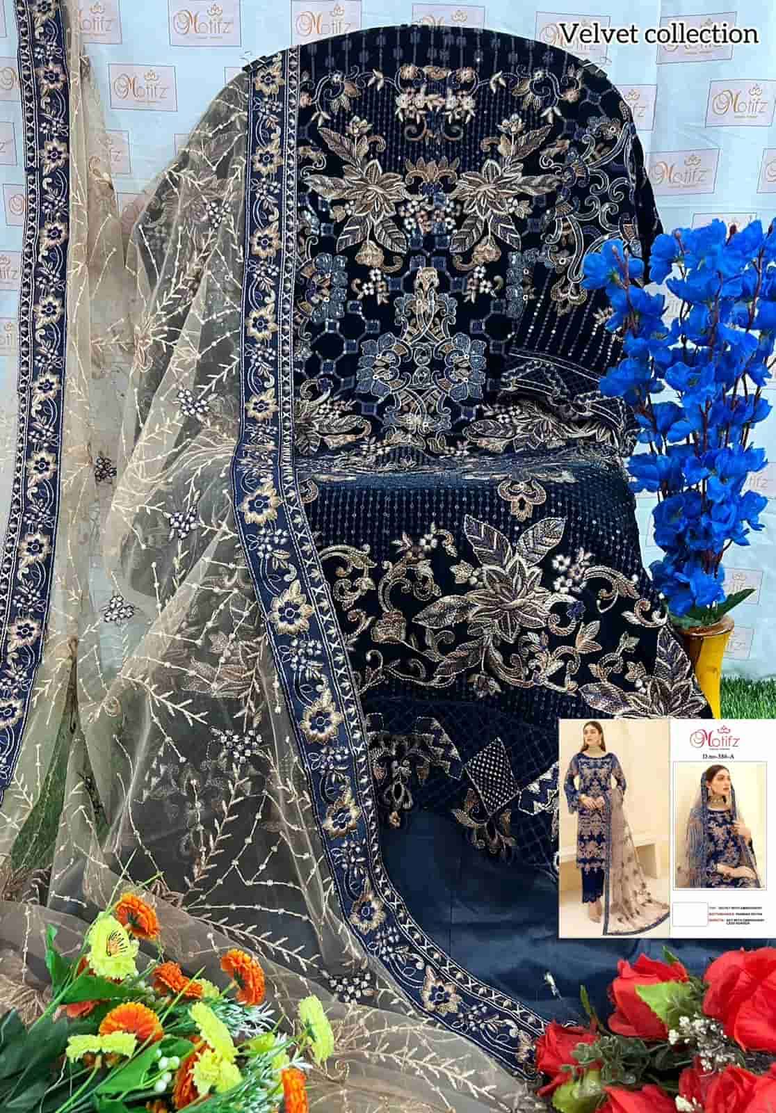 Motifz 386 Colors Pakistani Heavy Designer Style Velvet Salwar Suit view 7