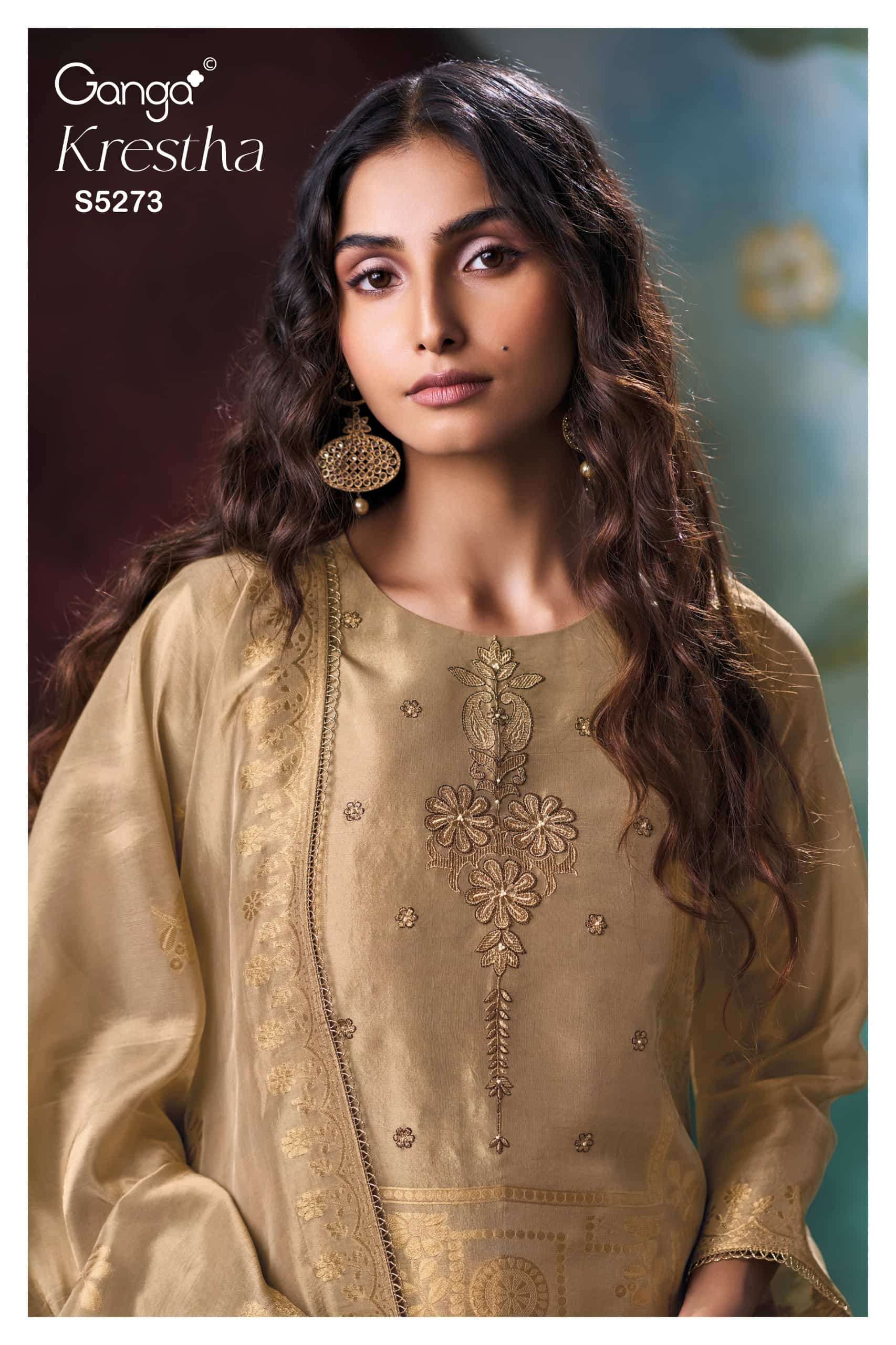 Ganga Fashion Krestha 5273 Partywear Style Ladies Dress Latest Collection view 3