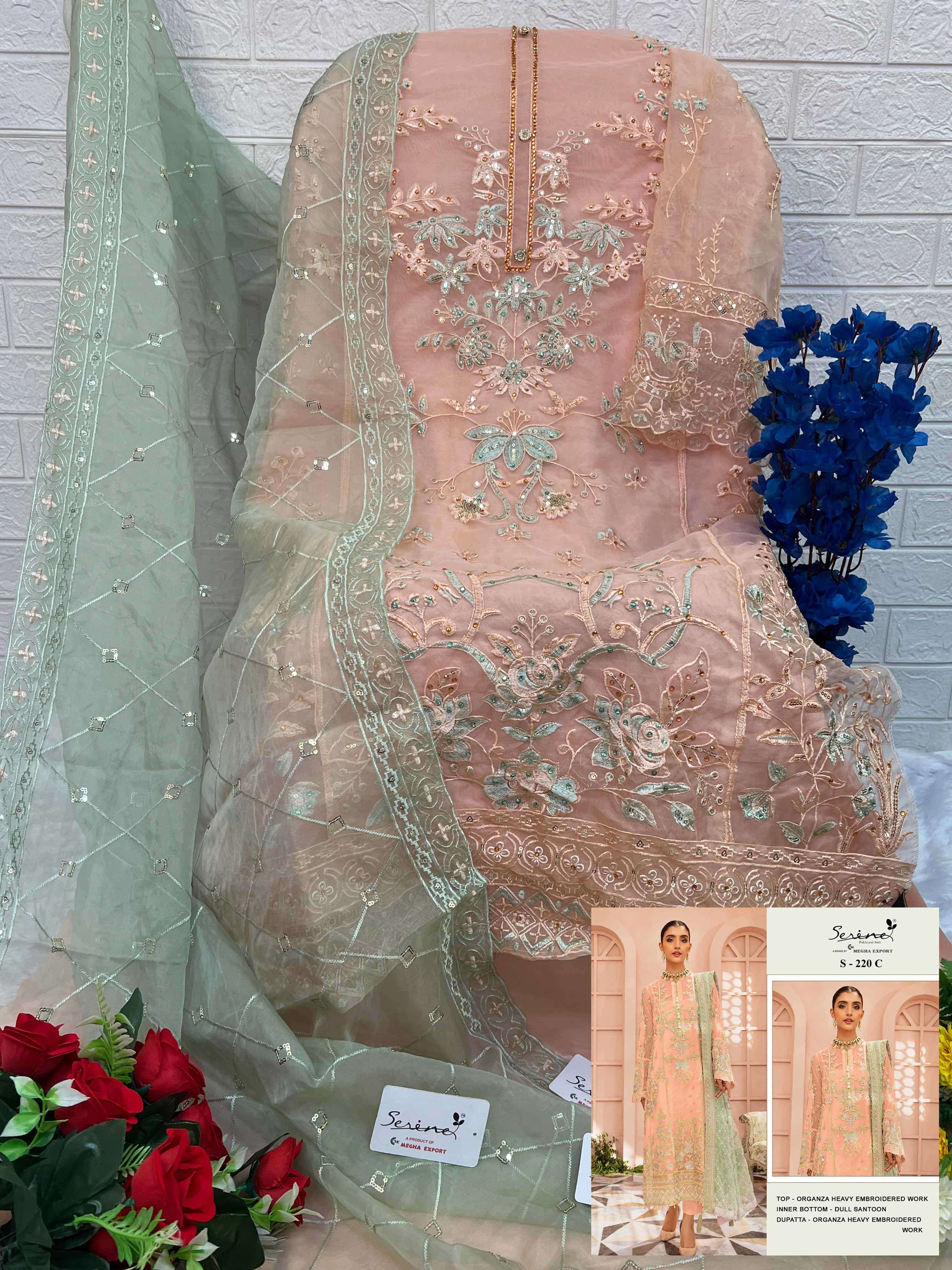 Megha Export S 220 Colors Pakistani Heavy Designer Style Festive Wear Suit Wholesalers view 9