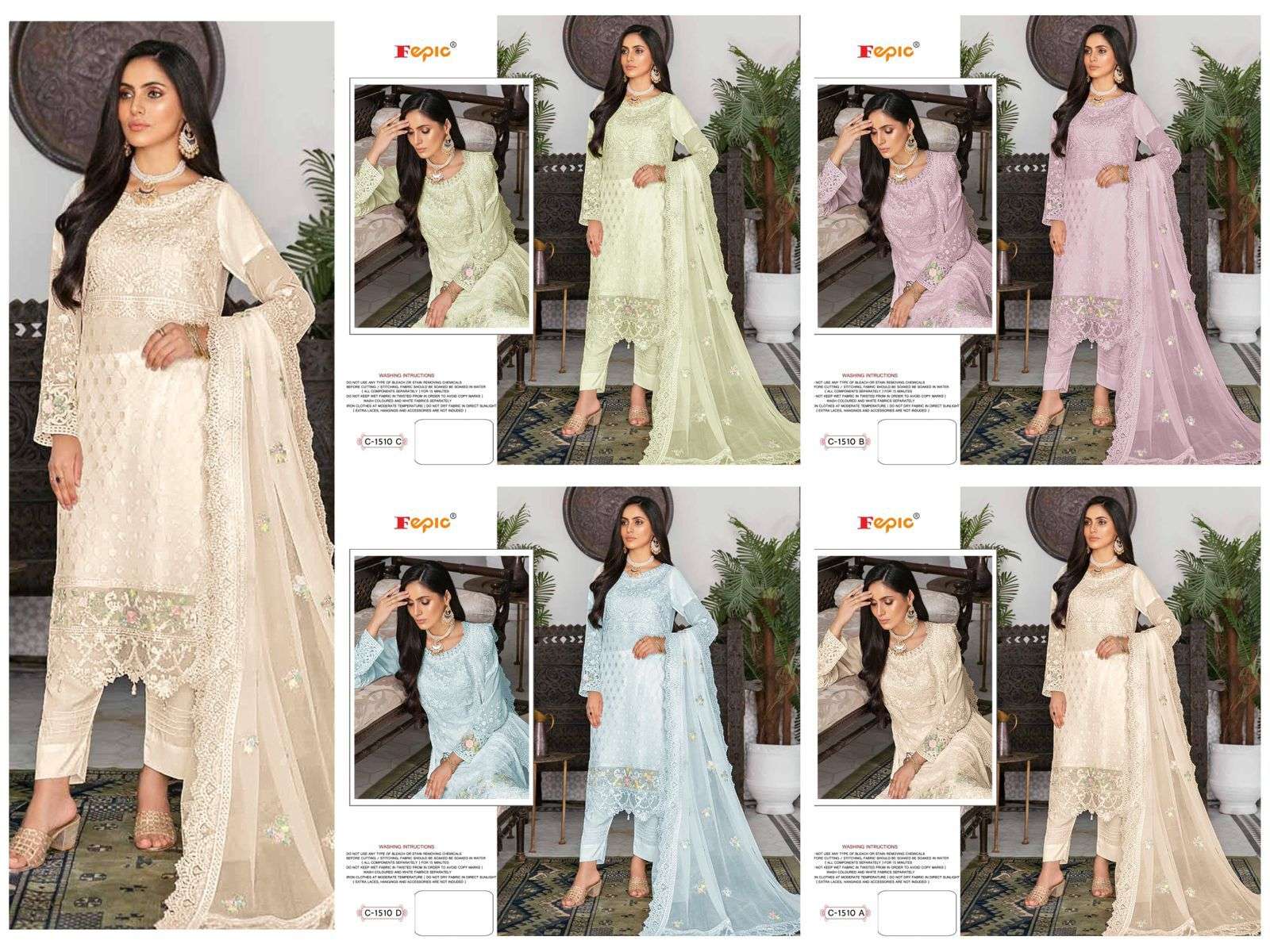 Fepic C 1510 Colors Embroidered Georgette Pakistani Suit view 9