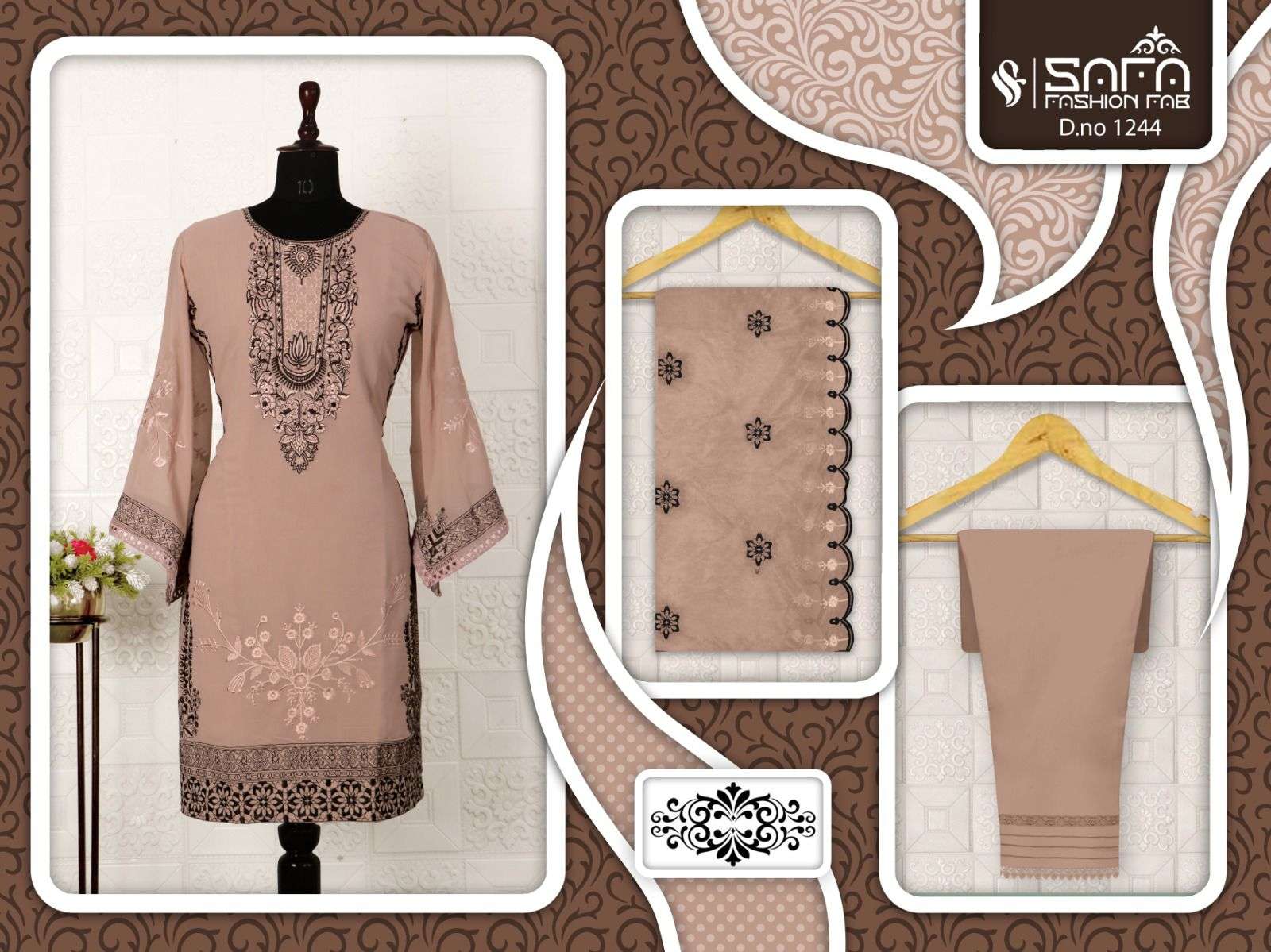 Safa Fashion Fab 1244 Fancy Designer Readymade Kurti Bottom Dupatta Collection