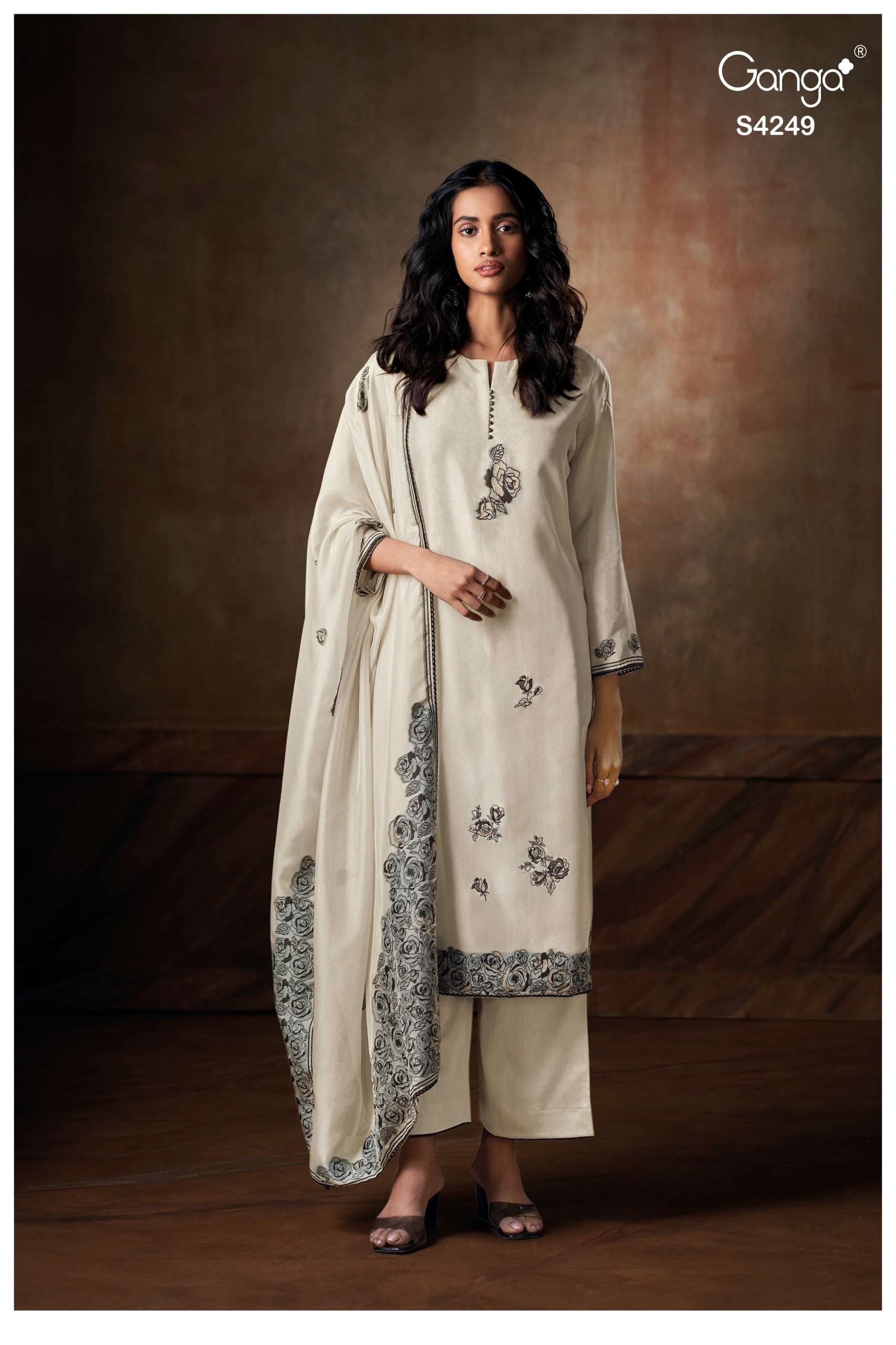 Ganga Fashion Leira 4249 Pure Woven Silk Premium Designs Suits view 2