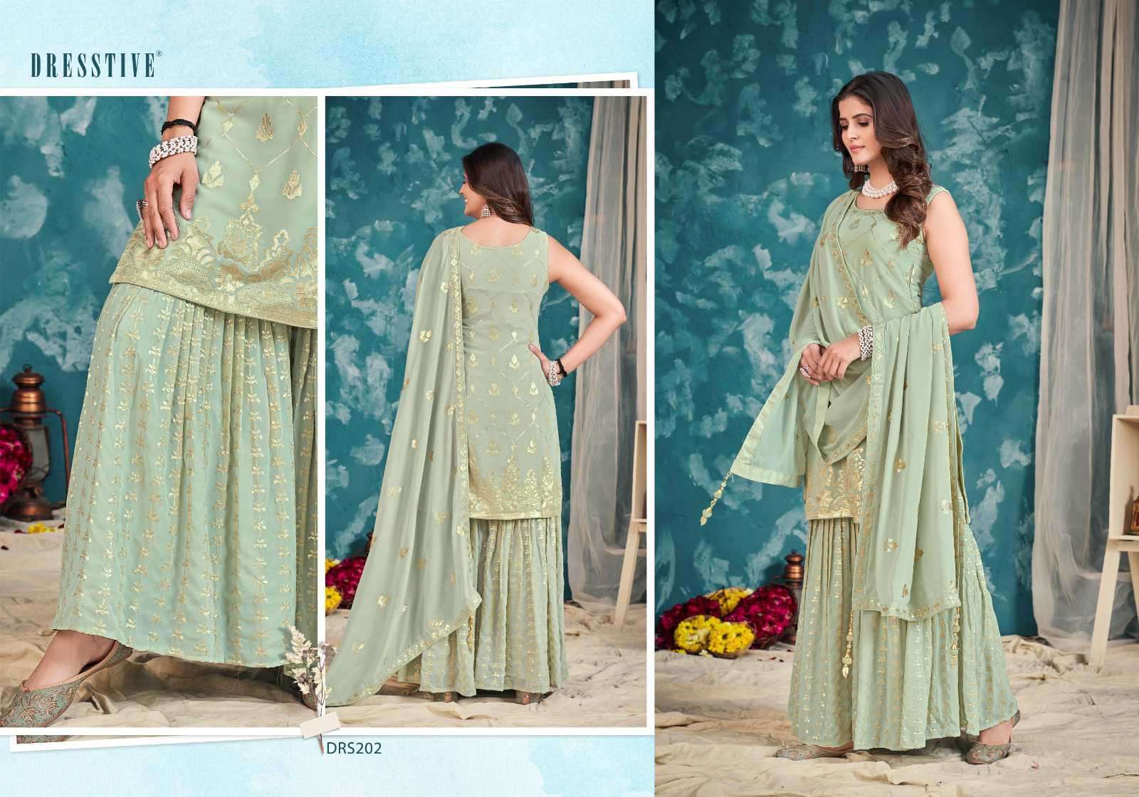 Dresstive Seher Designer Wedding Wear Gharara Dress Online view 6
