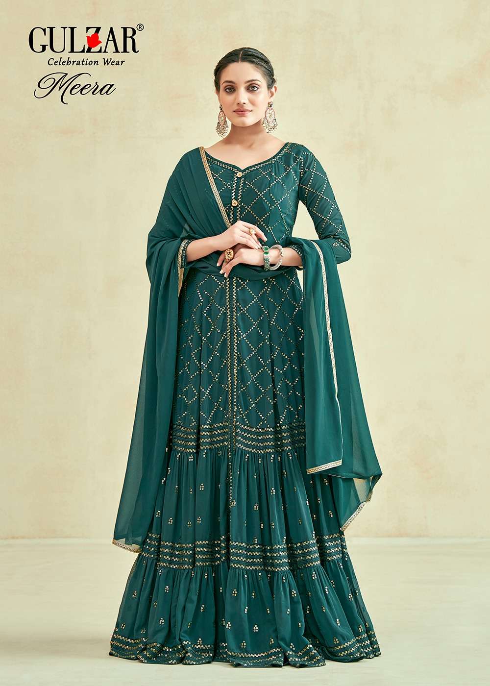 Gulzar Meera 2040 To 2041 Designer Ethnic Wear Gown Partywear Collection view 9
